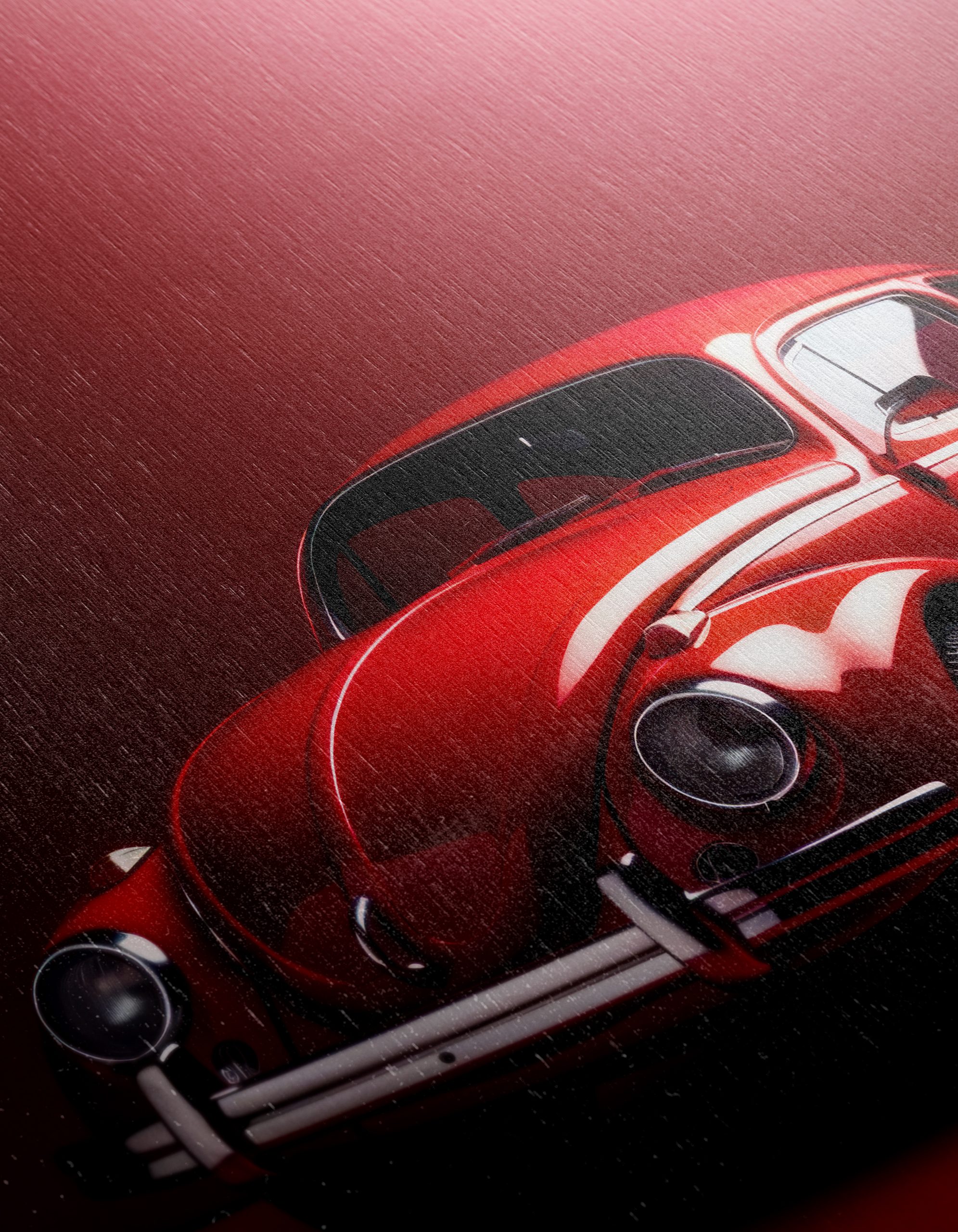 Classic Red Vintage Car Art - Image 12