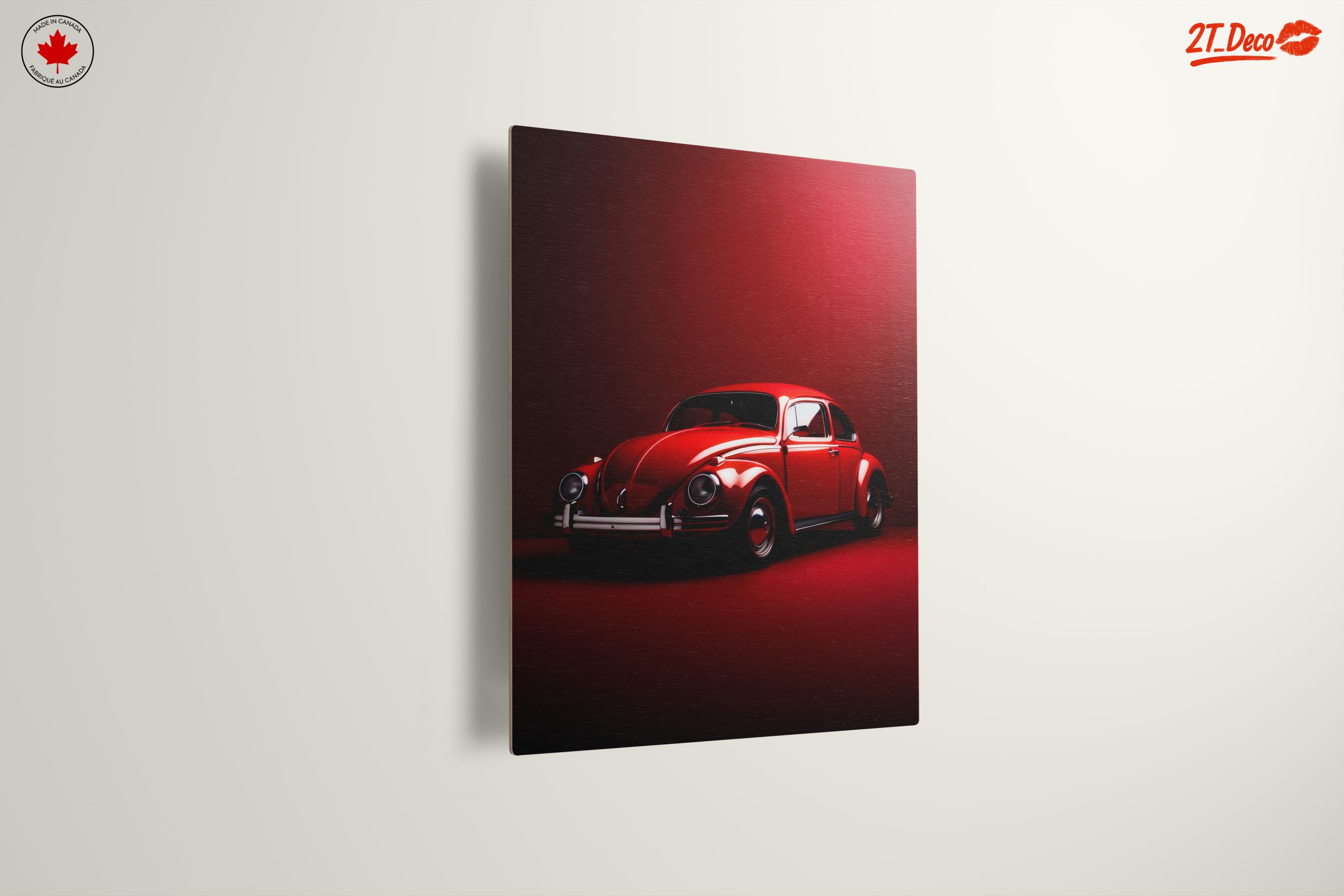 Classic Red Vintage Car Art - Image 13