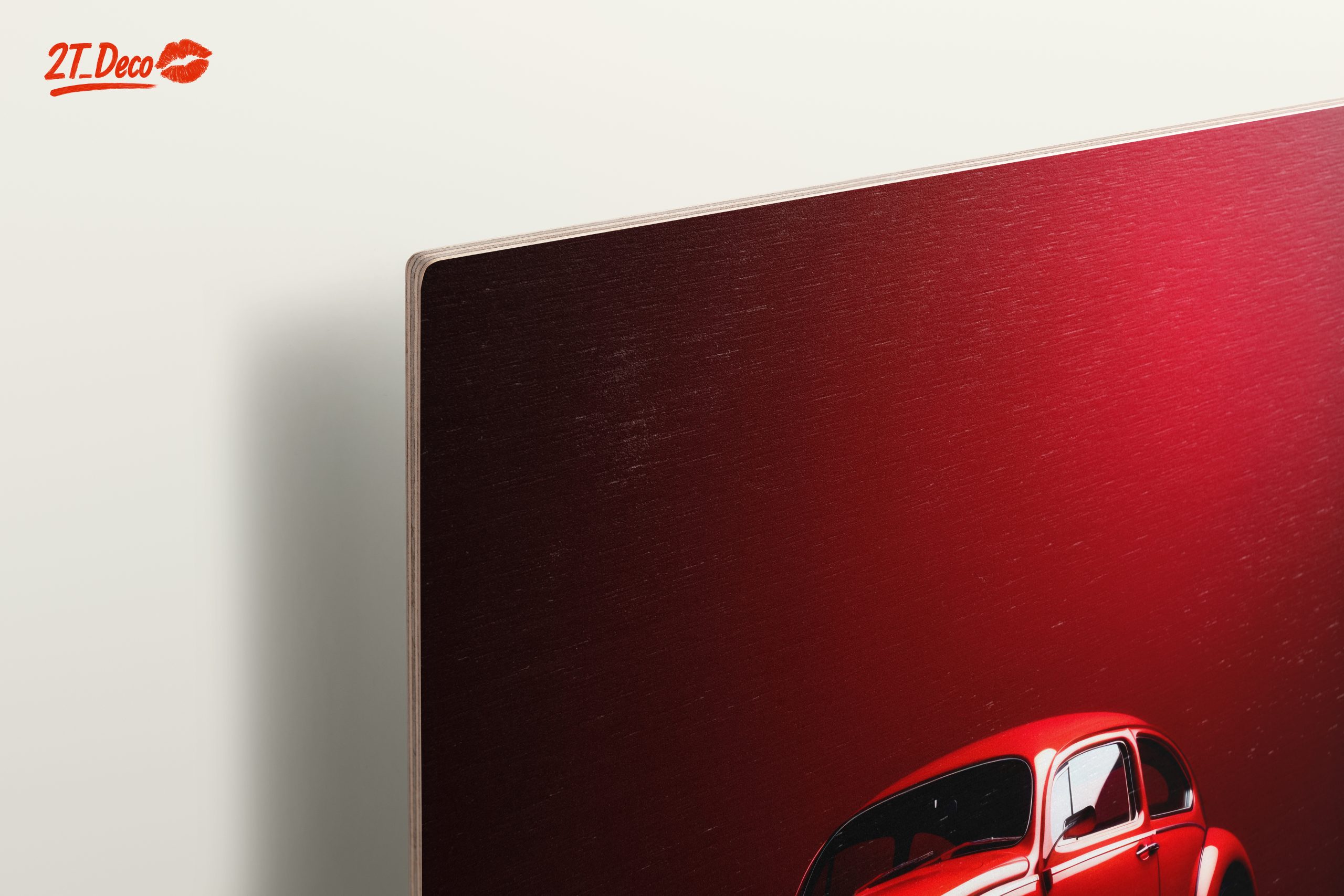 Classic Red Vintage Car Art - Image 15