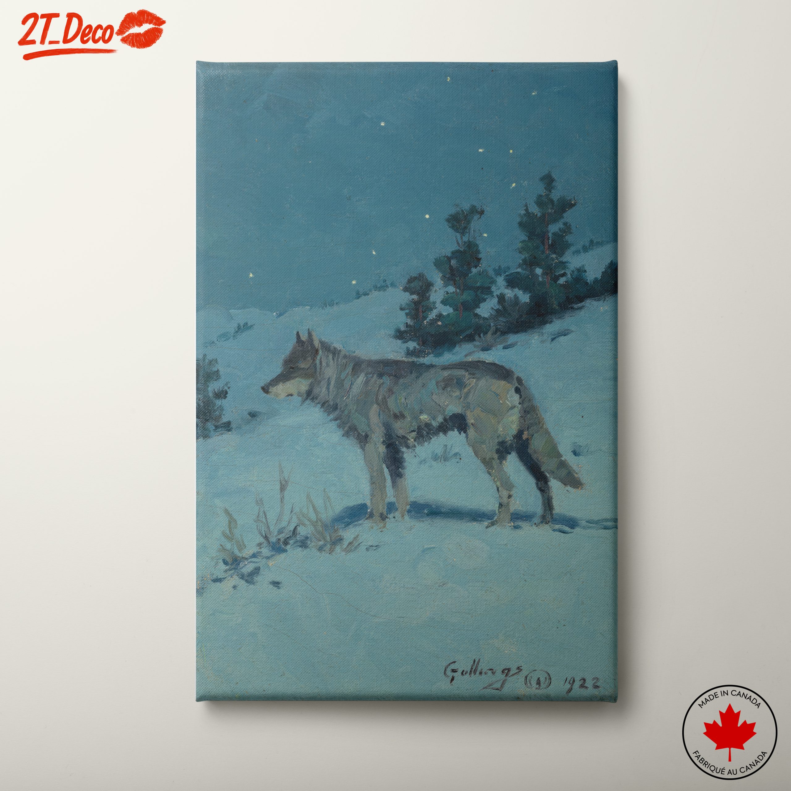Winter Wolf in Snowy Landscape Art