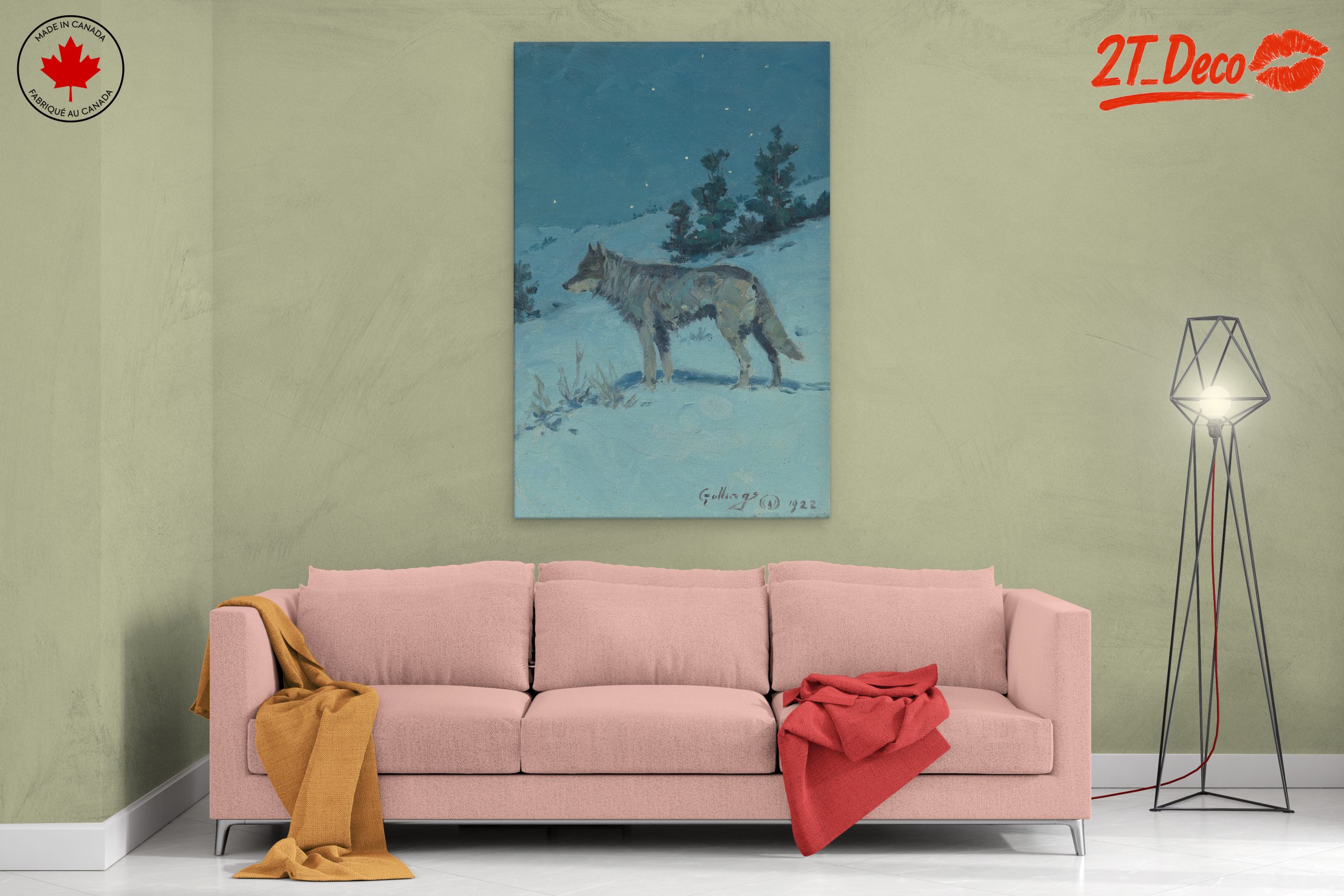 Winter Wolf in Snowy Landscape Art - Image 2