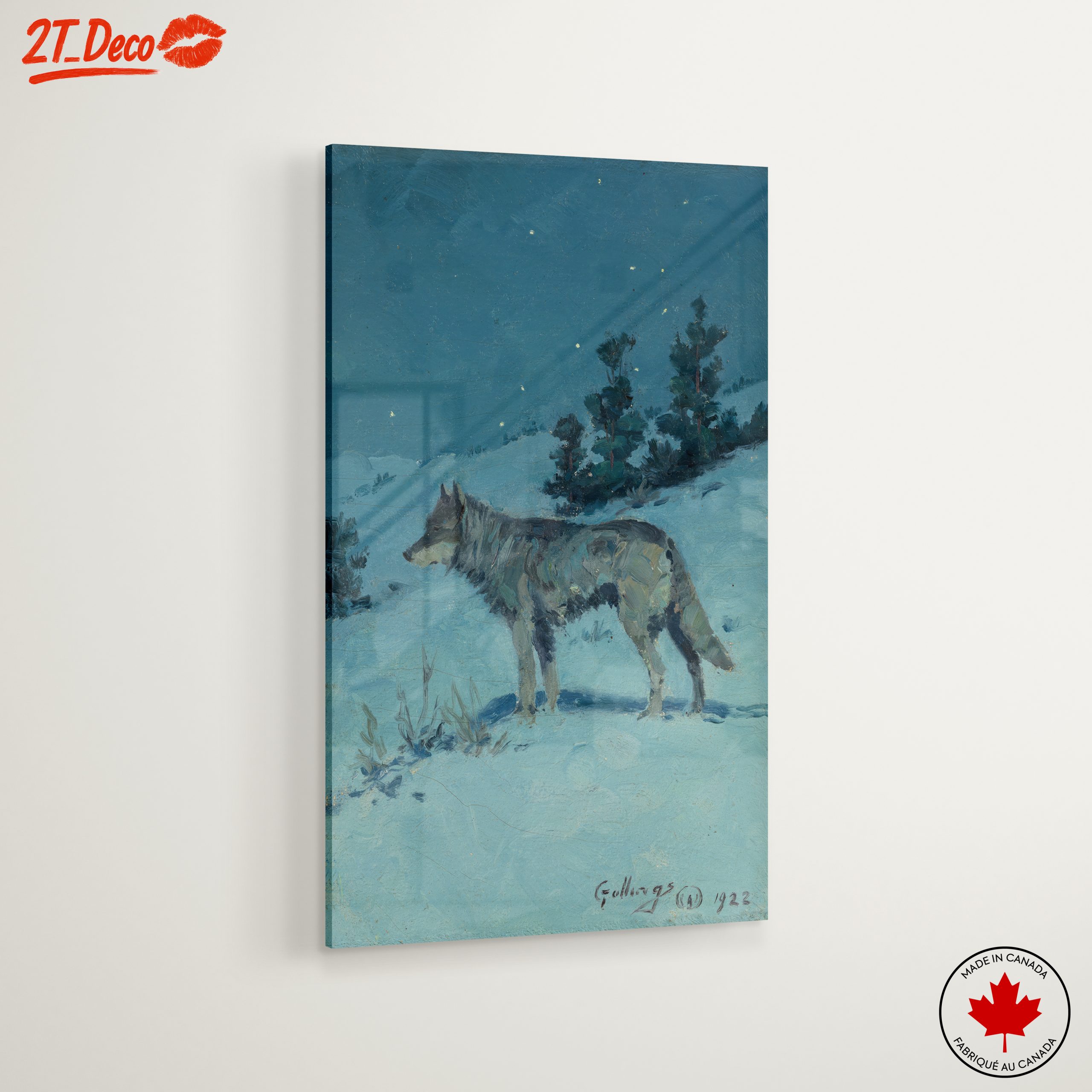 Winter Wolf in Snowy Landscape Art - Image 6