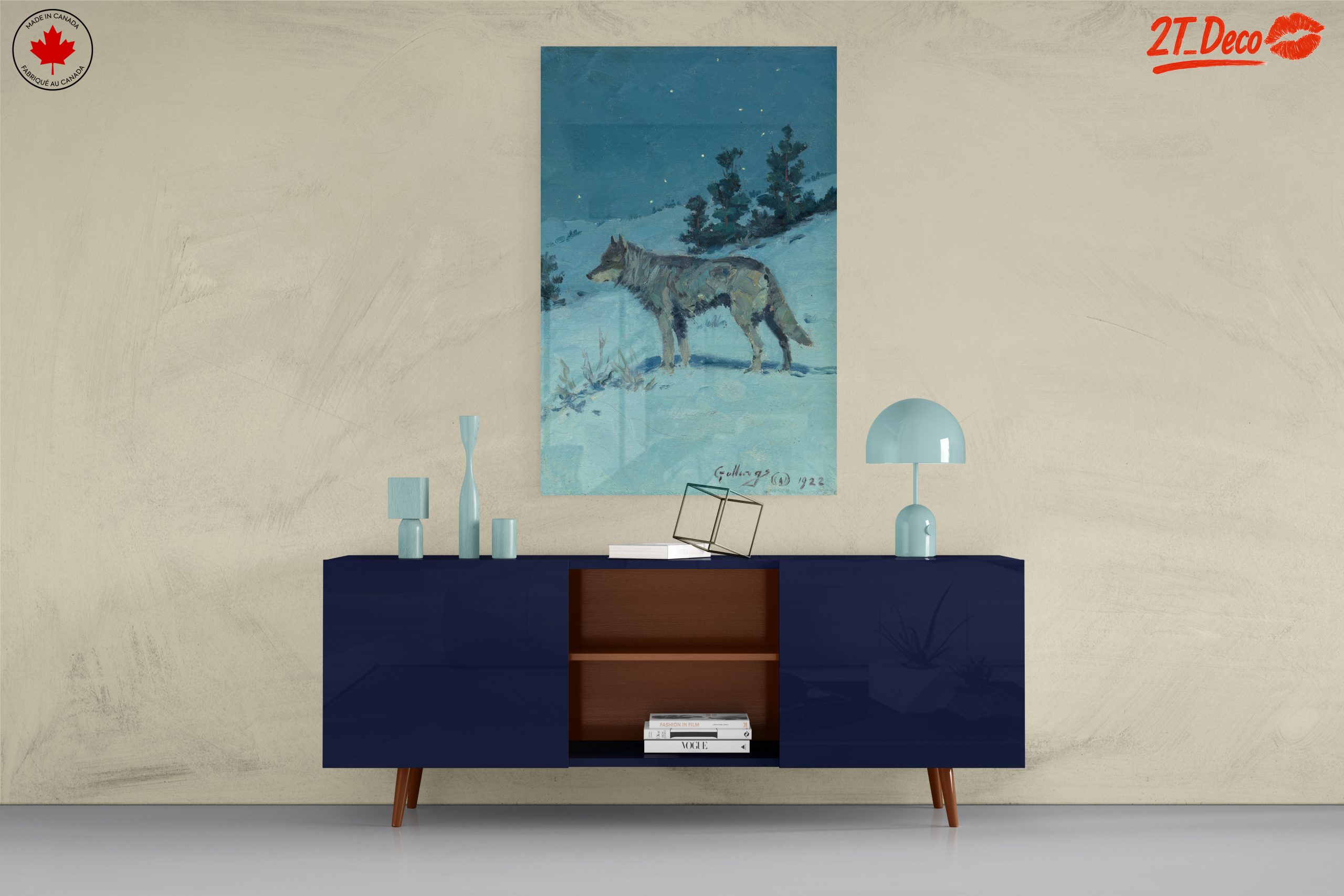 Winter Wolf in Snowy Landscape Art - Image 8