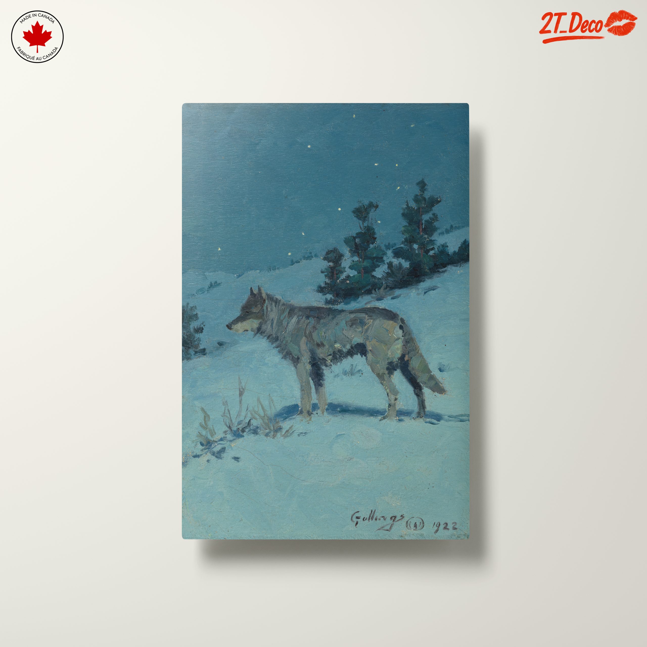 Winter Wolf in Snowy Landscape Art - Image 10