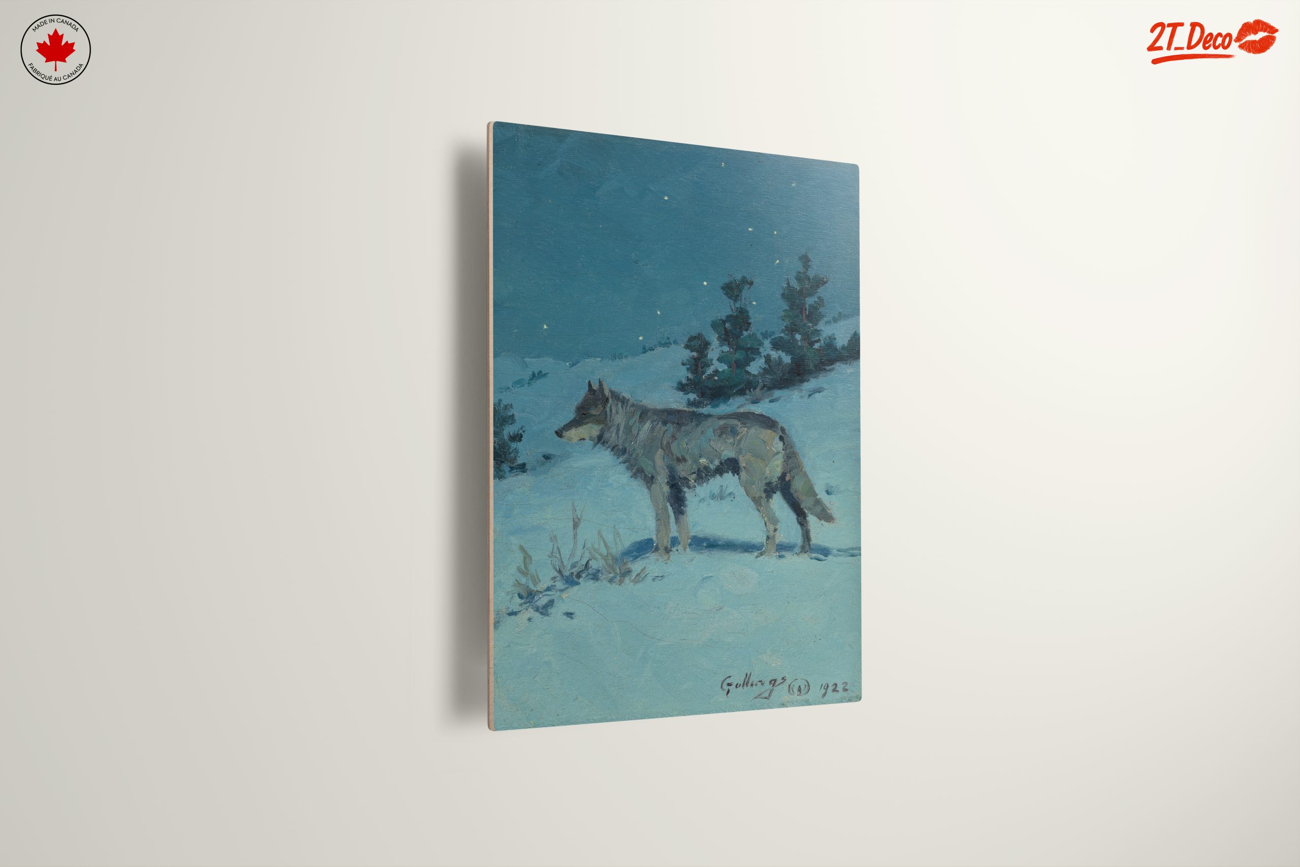 Winter Wolf in Snowy Landscape Art - Image 13