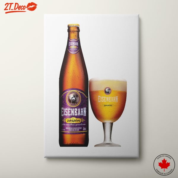 Eisenbahn Saison Beer Bottle and Glass