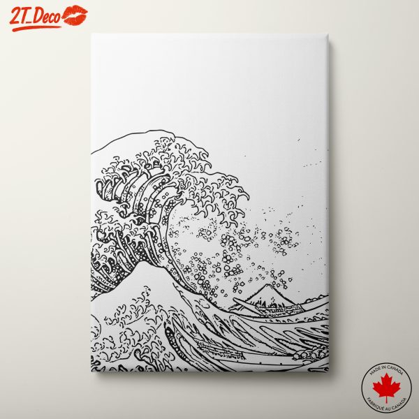 Stylized Abstract Waves and Mountains Art