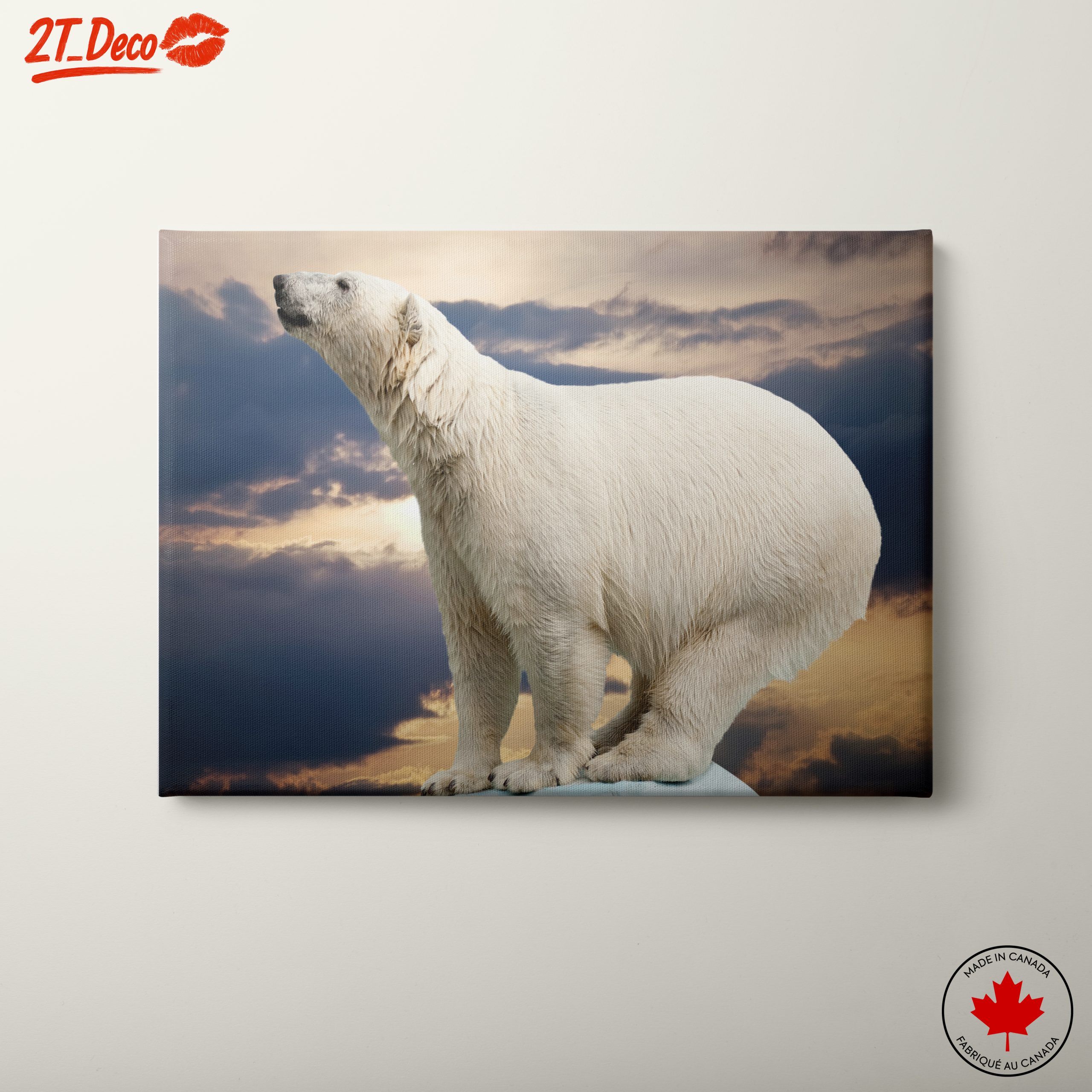 Majestic Polar Bear Against Dramatic Sky