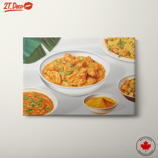 Vibrant Abstract Food Art Featuring Indian Cuisine