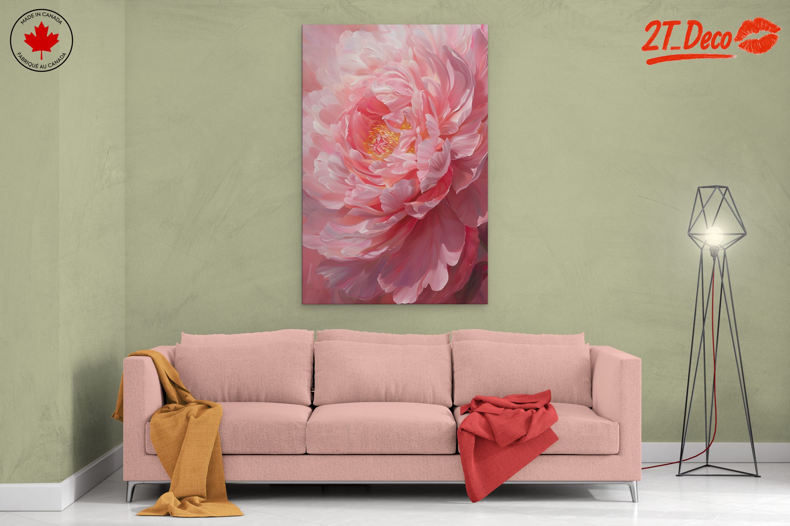 Elegant Pink Peony Art - Image 2
