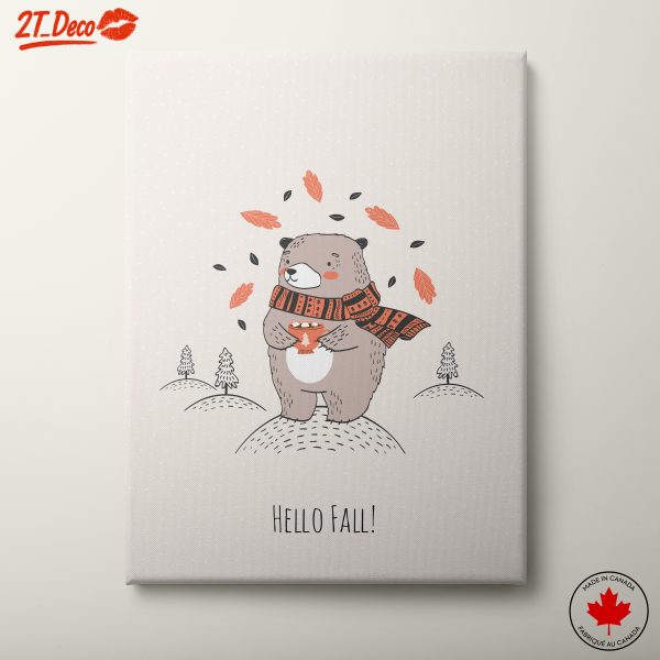 Cute Bear Welcoming Fall