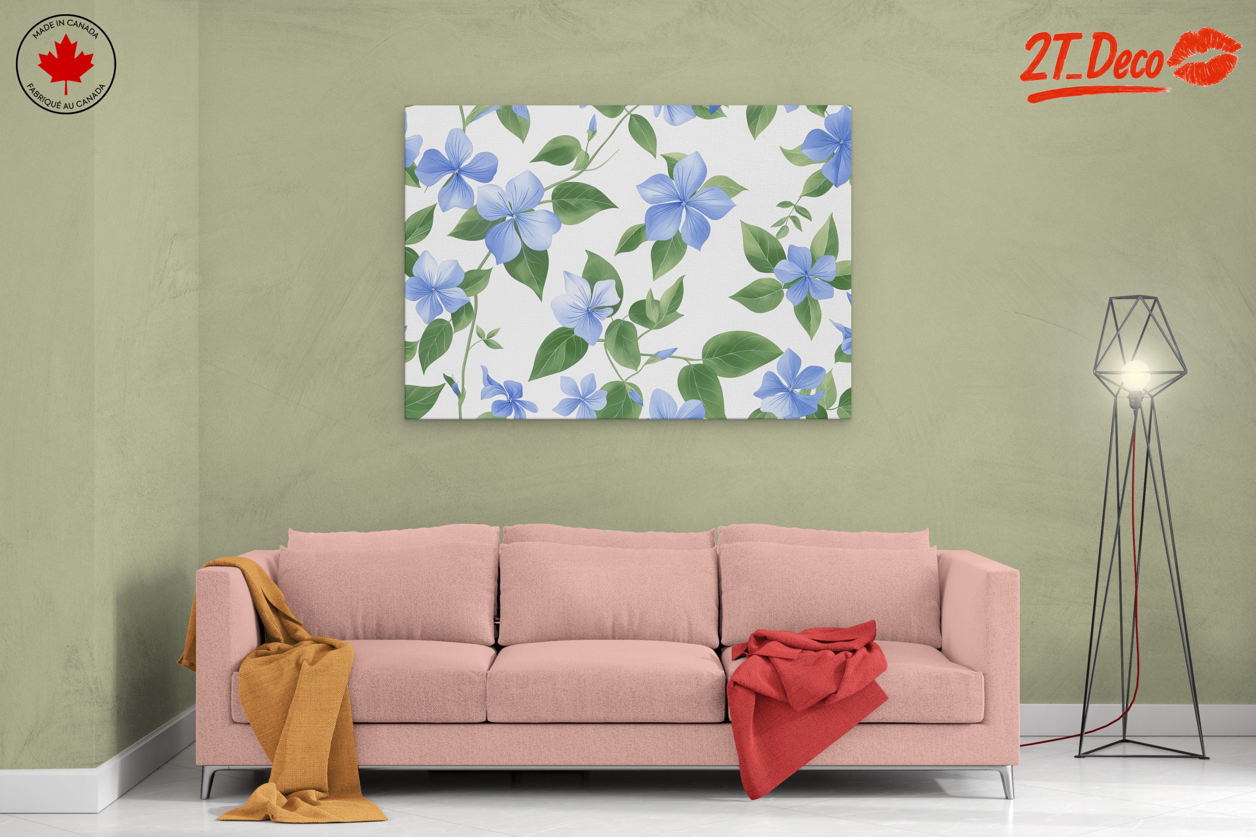 Delicate Blue Botanical Leaf Artwork - Image 2