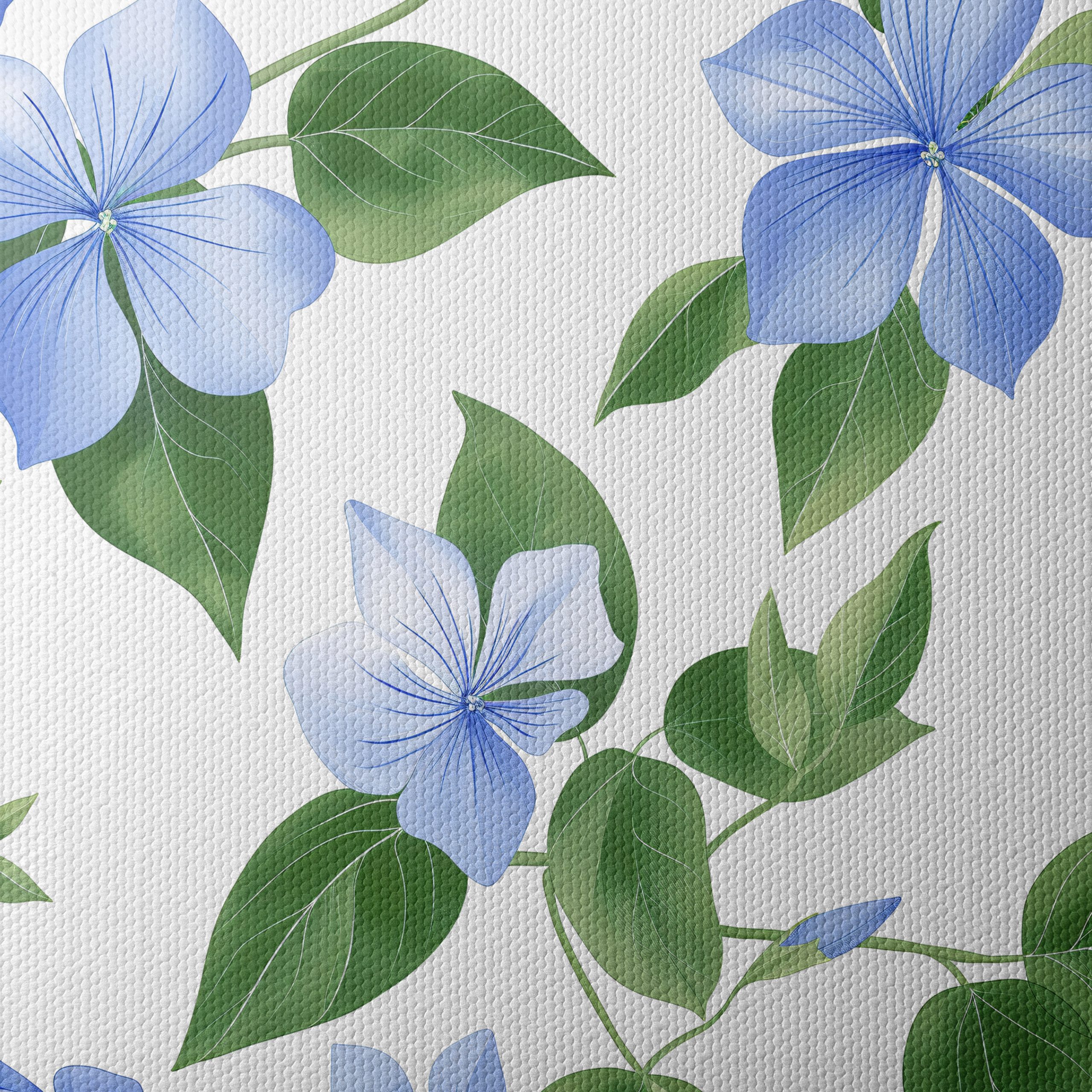 Delicate Blue Botanical Leaf Artwork - Image 4