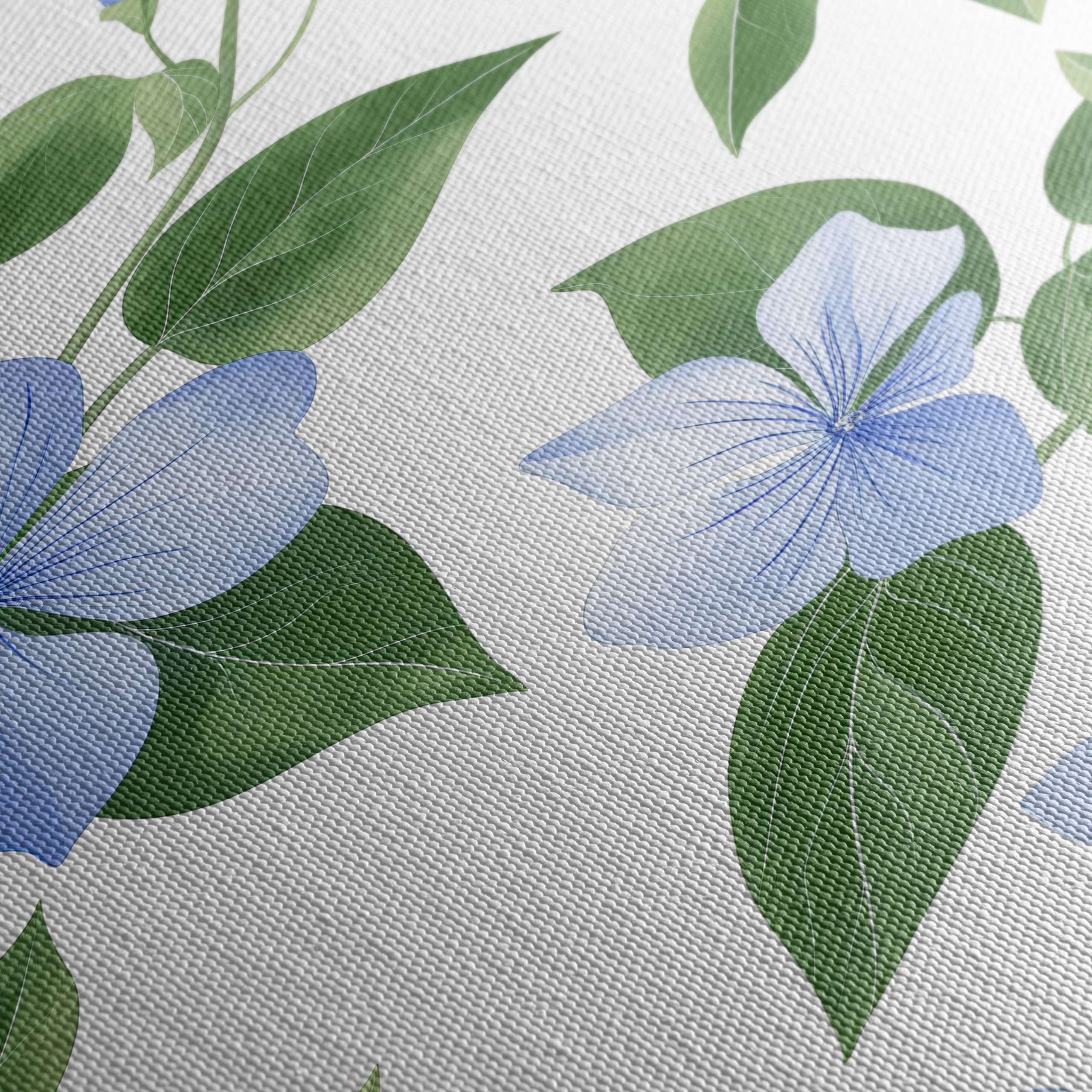 Delicate Blue Botanical Leaf Artwork - Image 5
