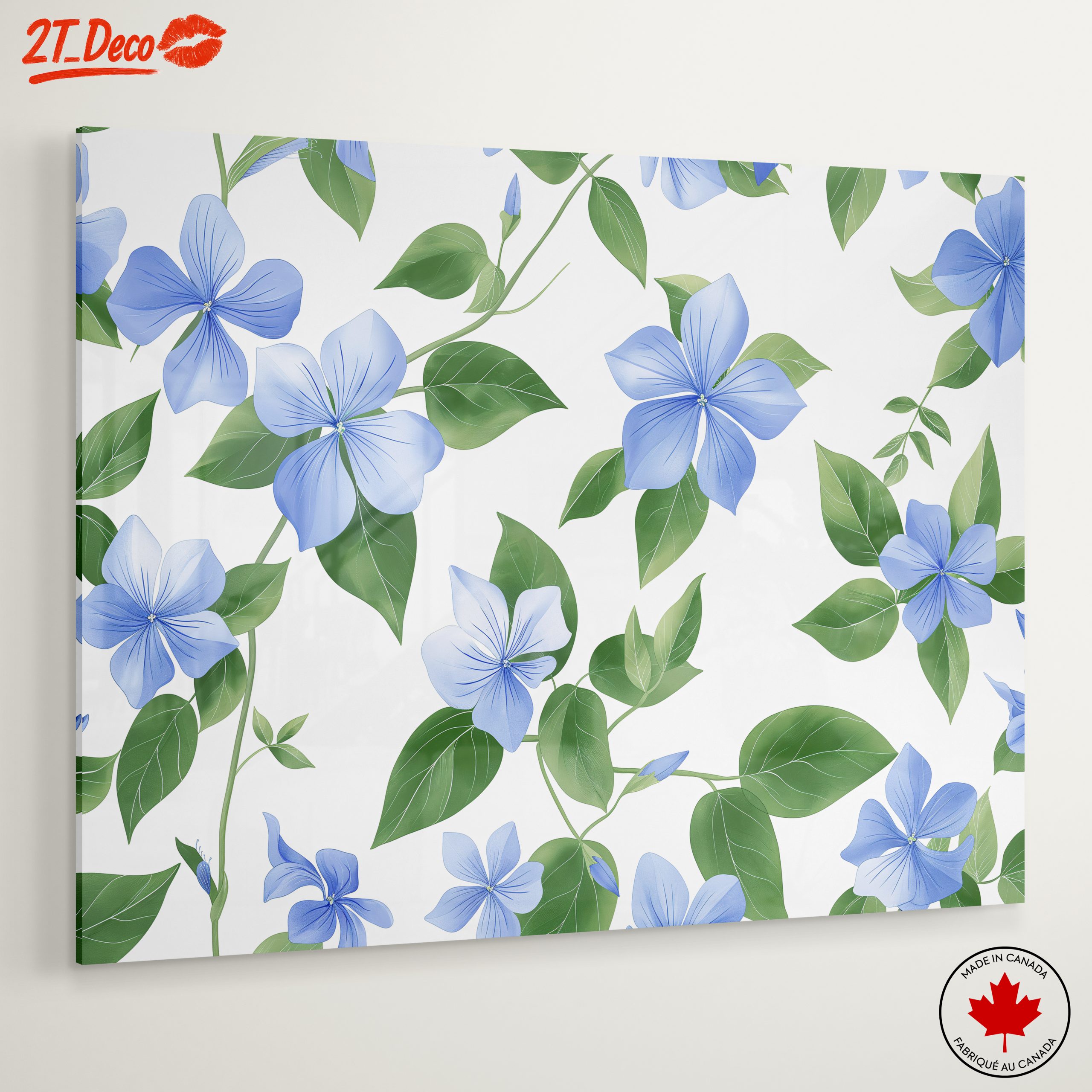 Delicate Blue Botanical Leaf Artwork - Image 6