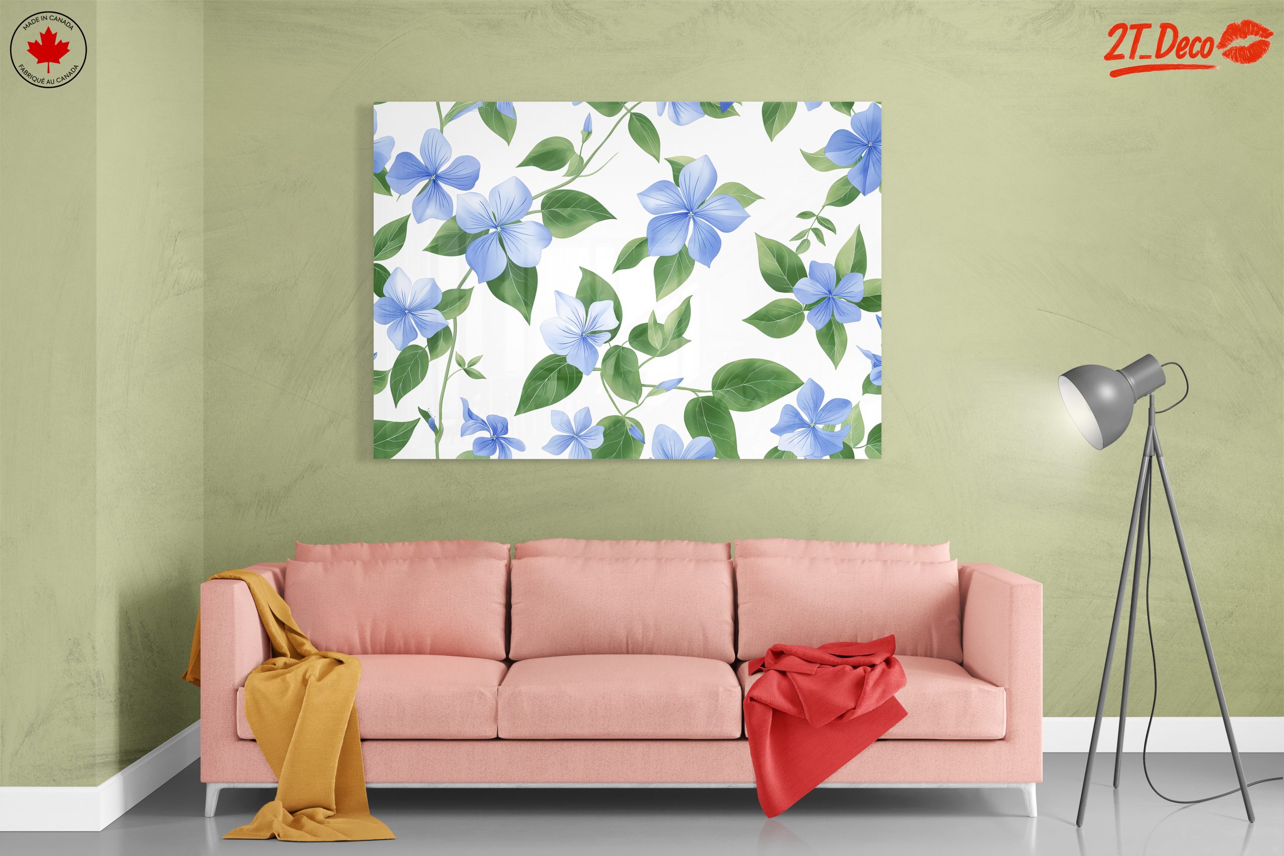 Delicate Blue Botanical Leaf Artwork - Image 7