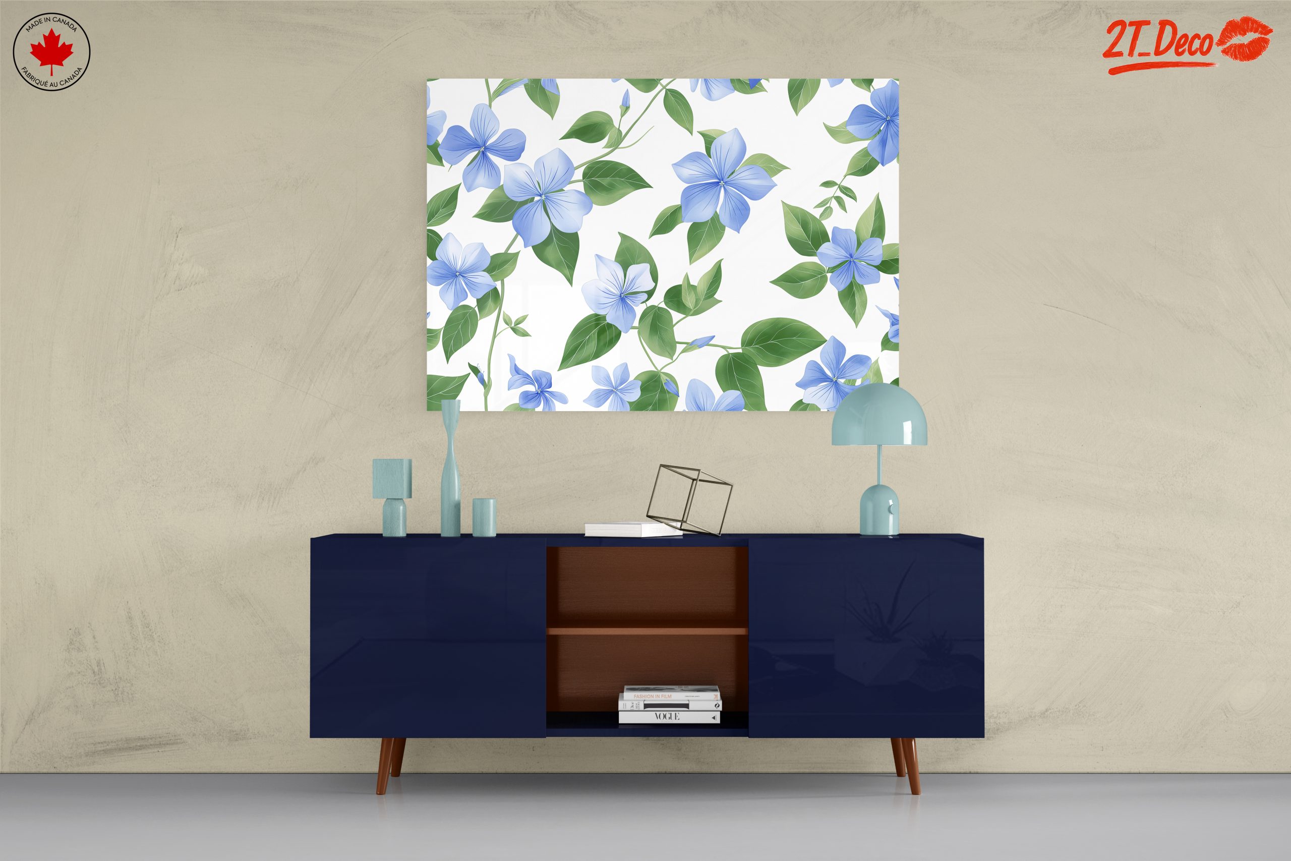 Delicate Blue Botanical Leaf Artwork - Image 8