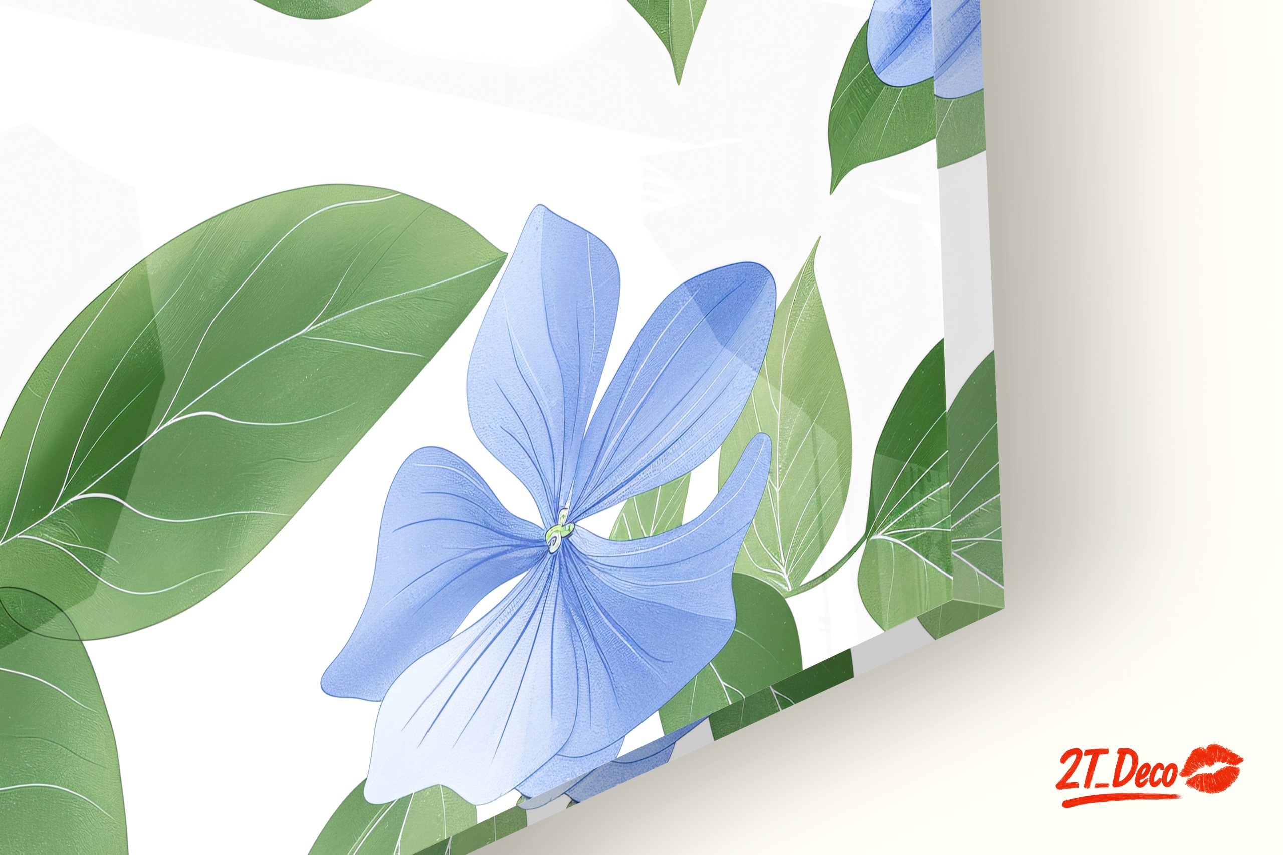 Delicate Blue Botanical Leaf Artwork - Image 9