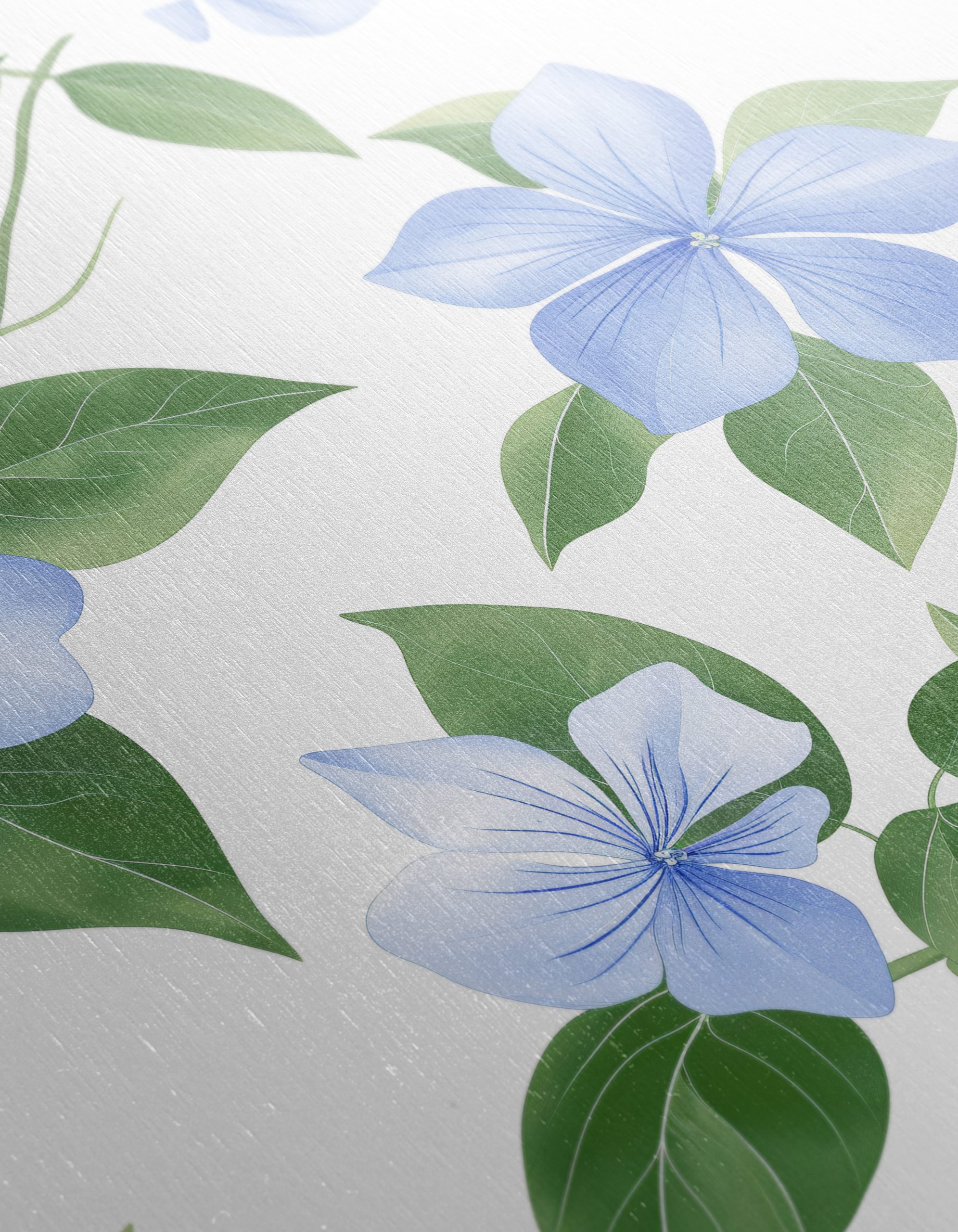 Delicate Blue Botanical Leaf Artwork - Image 12