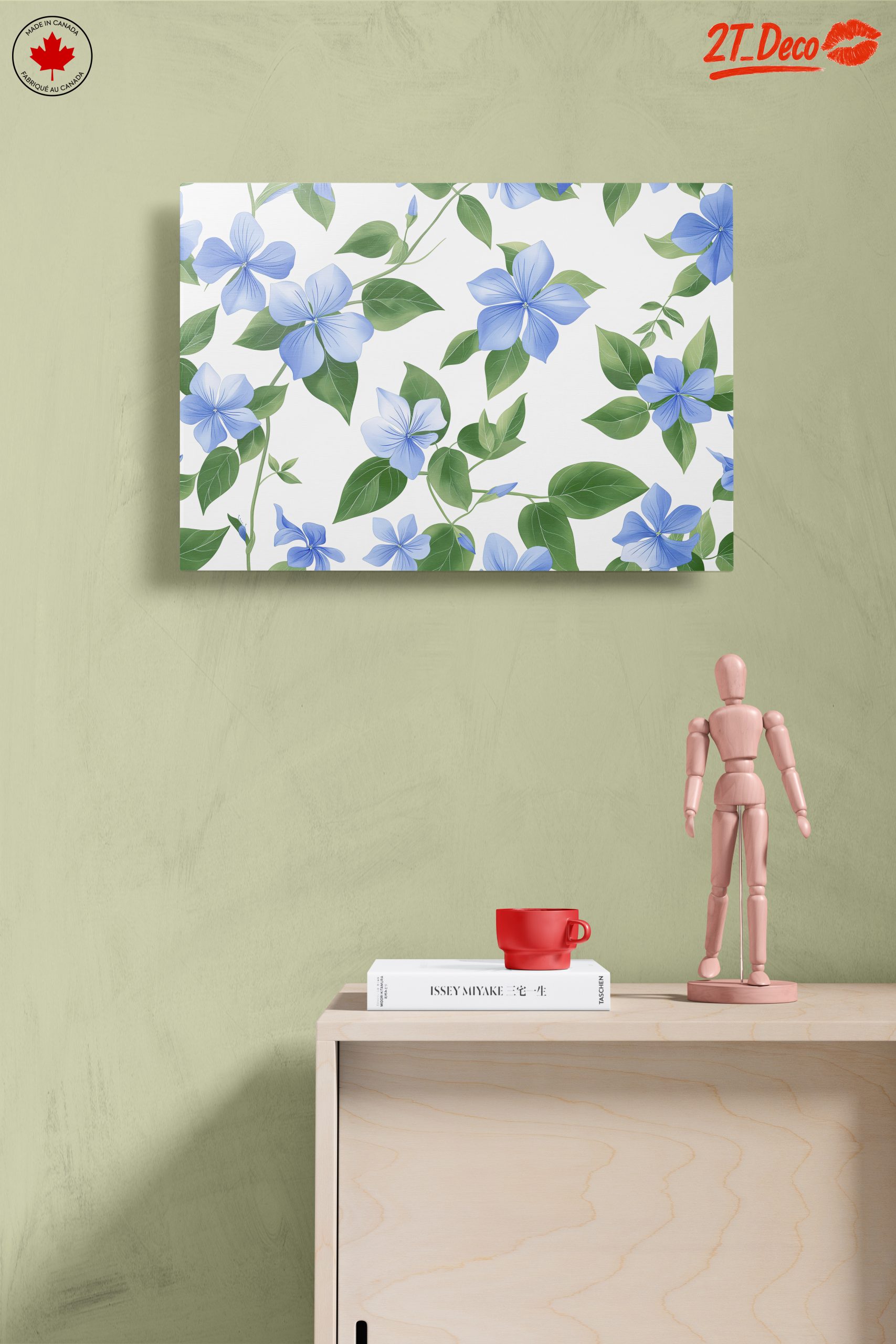 Delicate Blue Botanical Leaf Artwork - Image 14