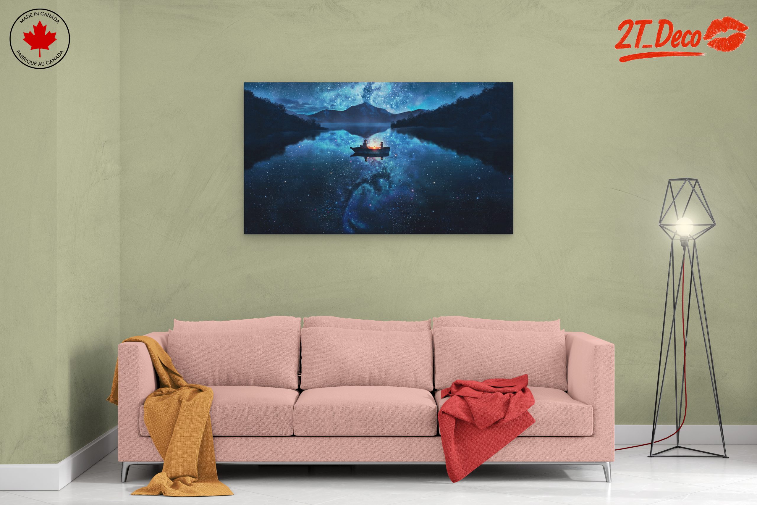 Serene Cosmic Night Landscape Art - Image 2