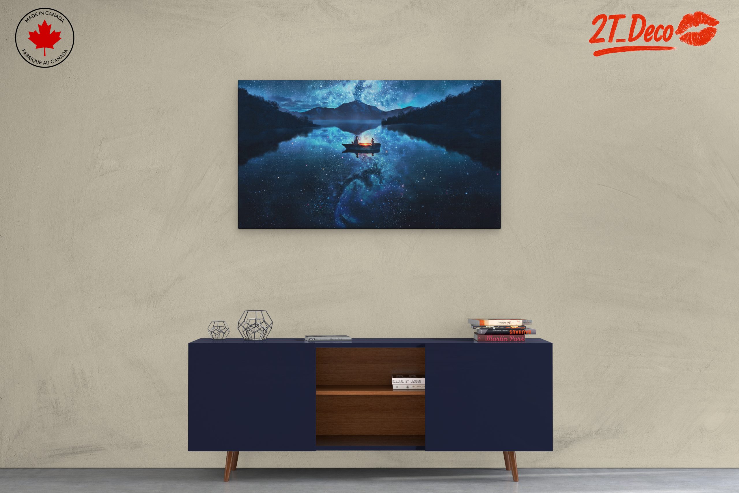 Serene Cosmic Night Landscape Art - Image 3