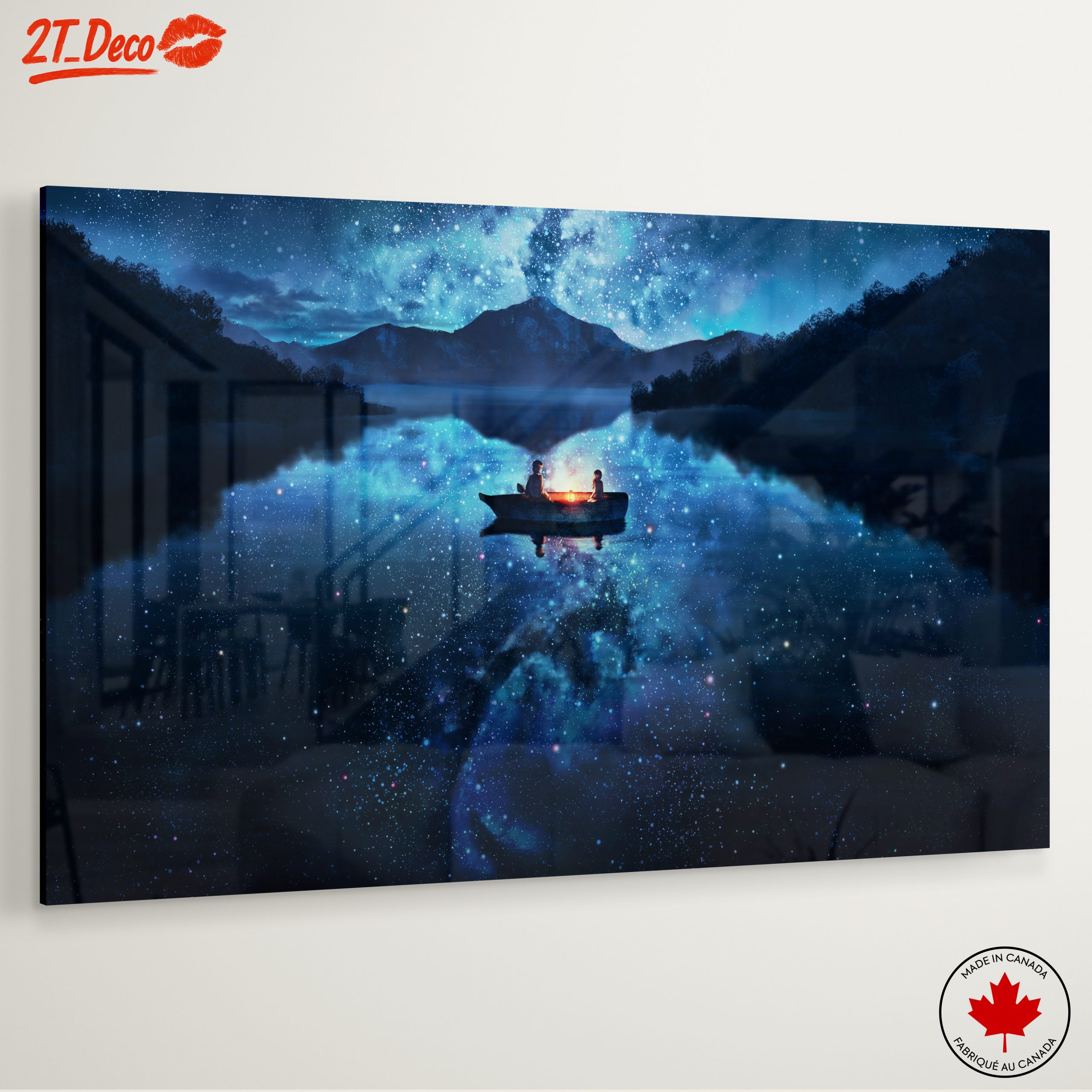 Serene Cosmic Night Landscape Art - Image 6