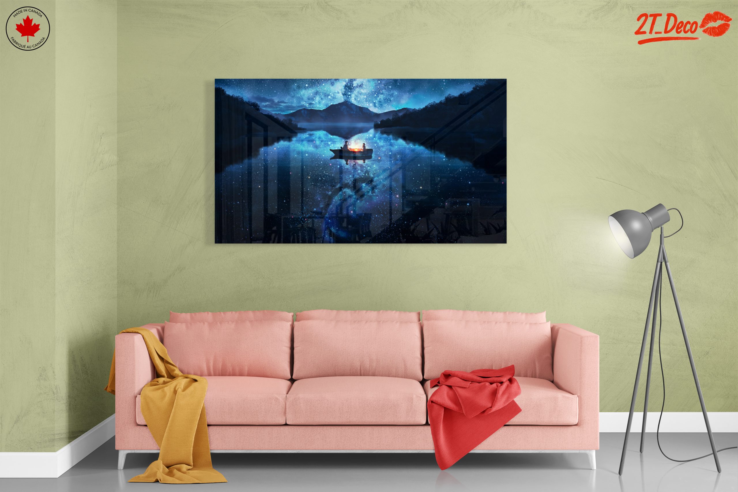 Serene Cosmic Night Landscape Art - Image 7