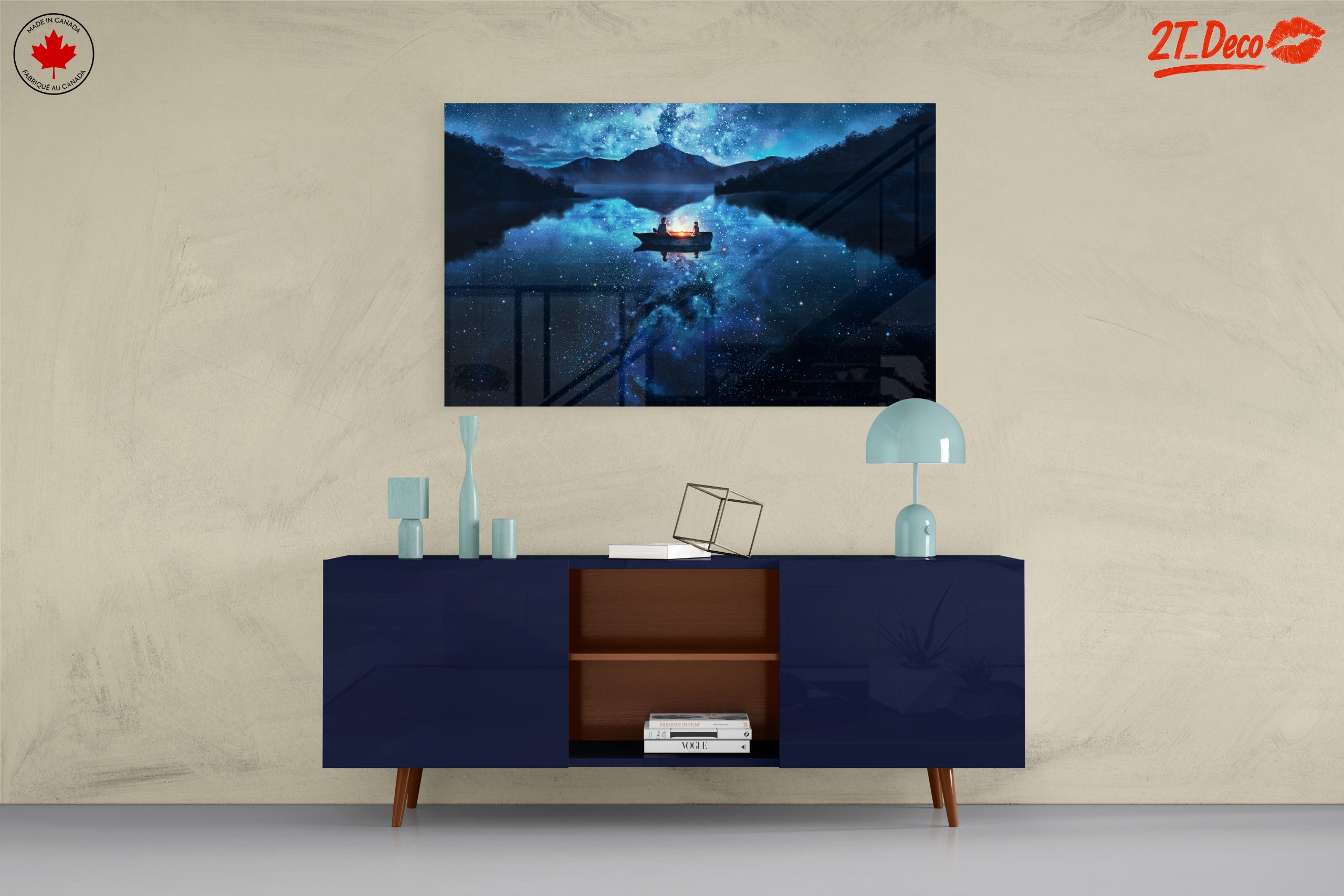 Serene Cosmic Night Landscape Art - Image 8