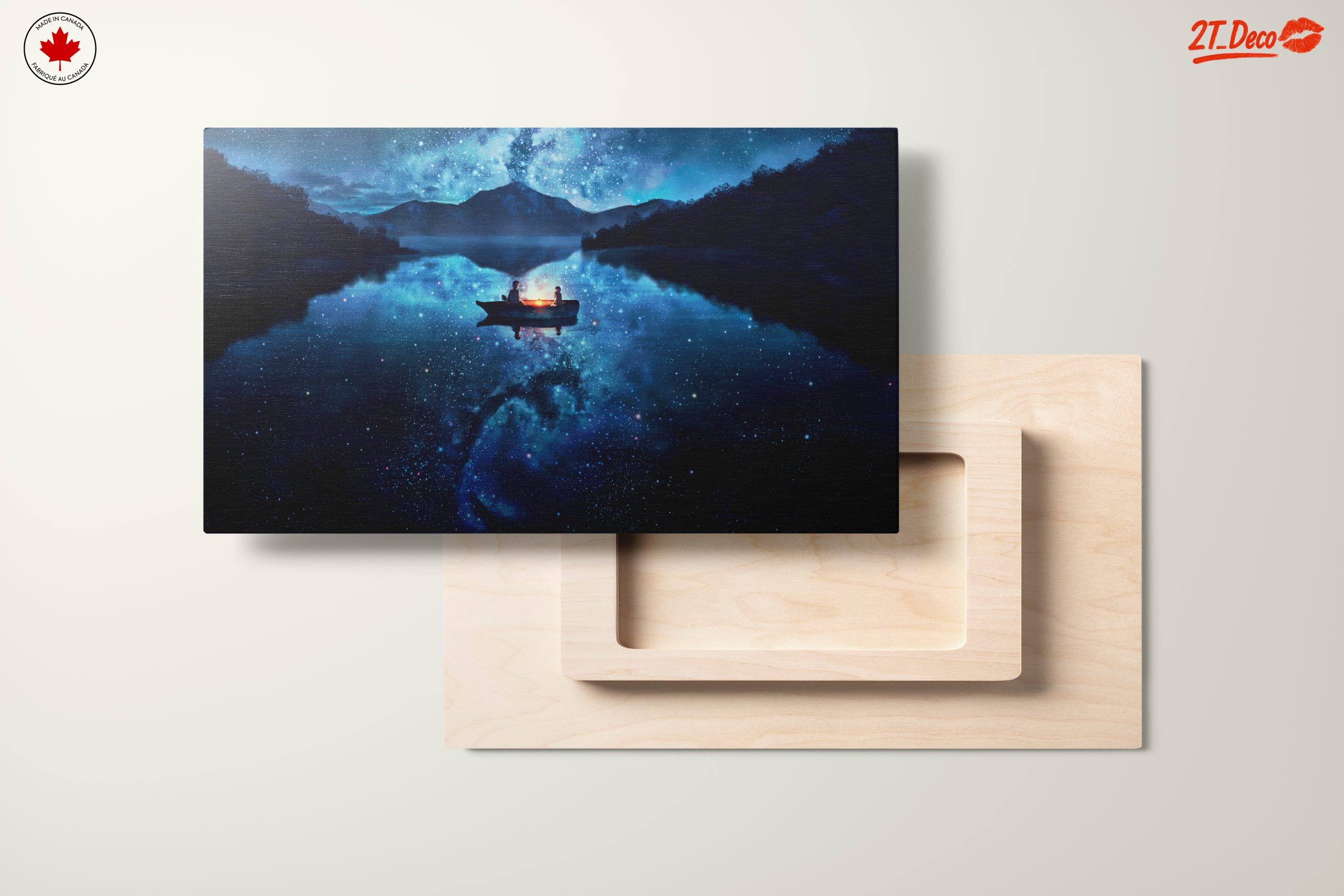 Serene Cosmic Night Landscape Art - Image 11
