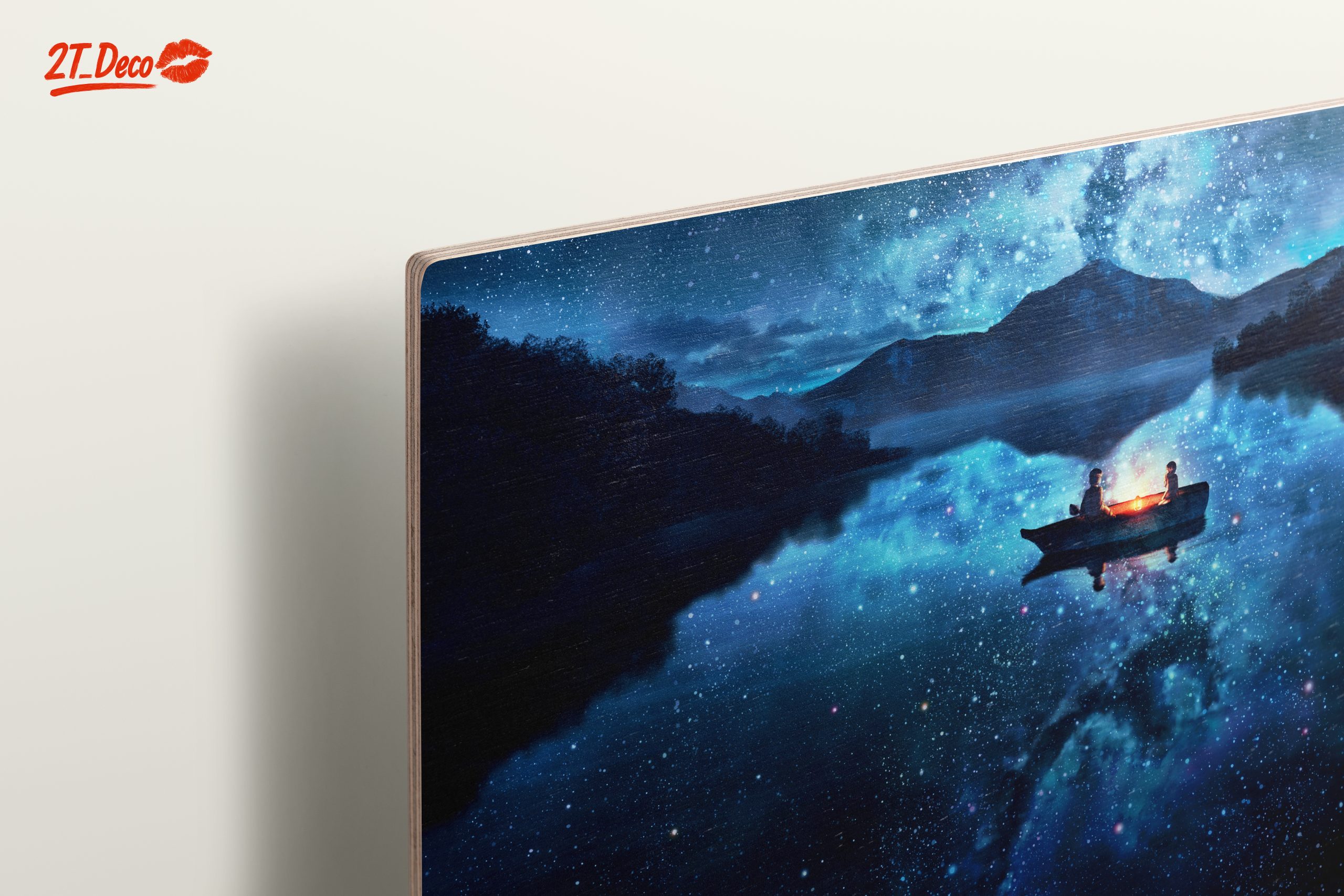 Serene Cosmic Night Landscape Art - Image 15