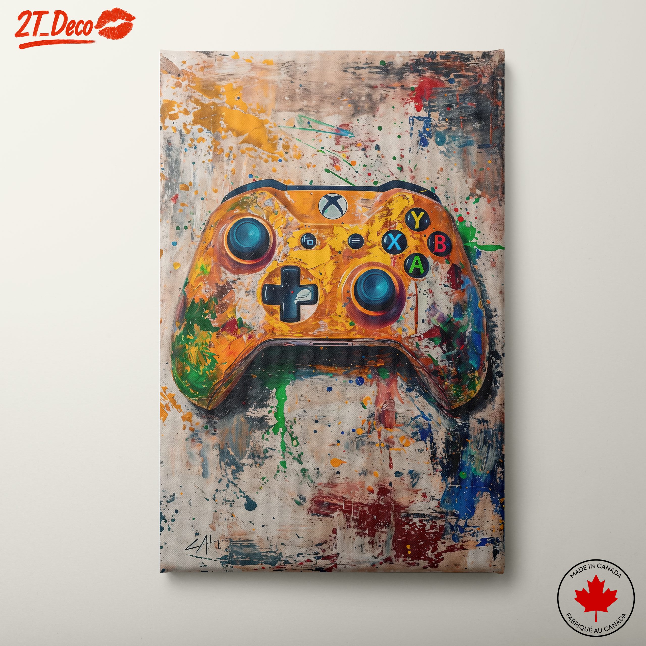 Colorful Gaming Controller Art Piece