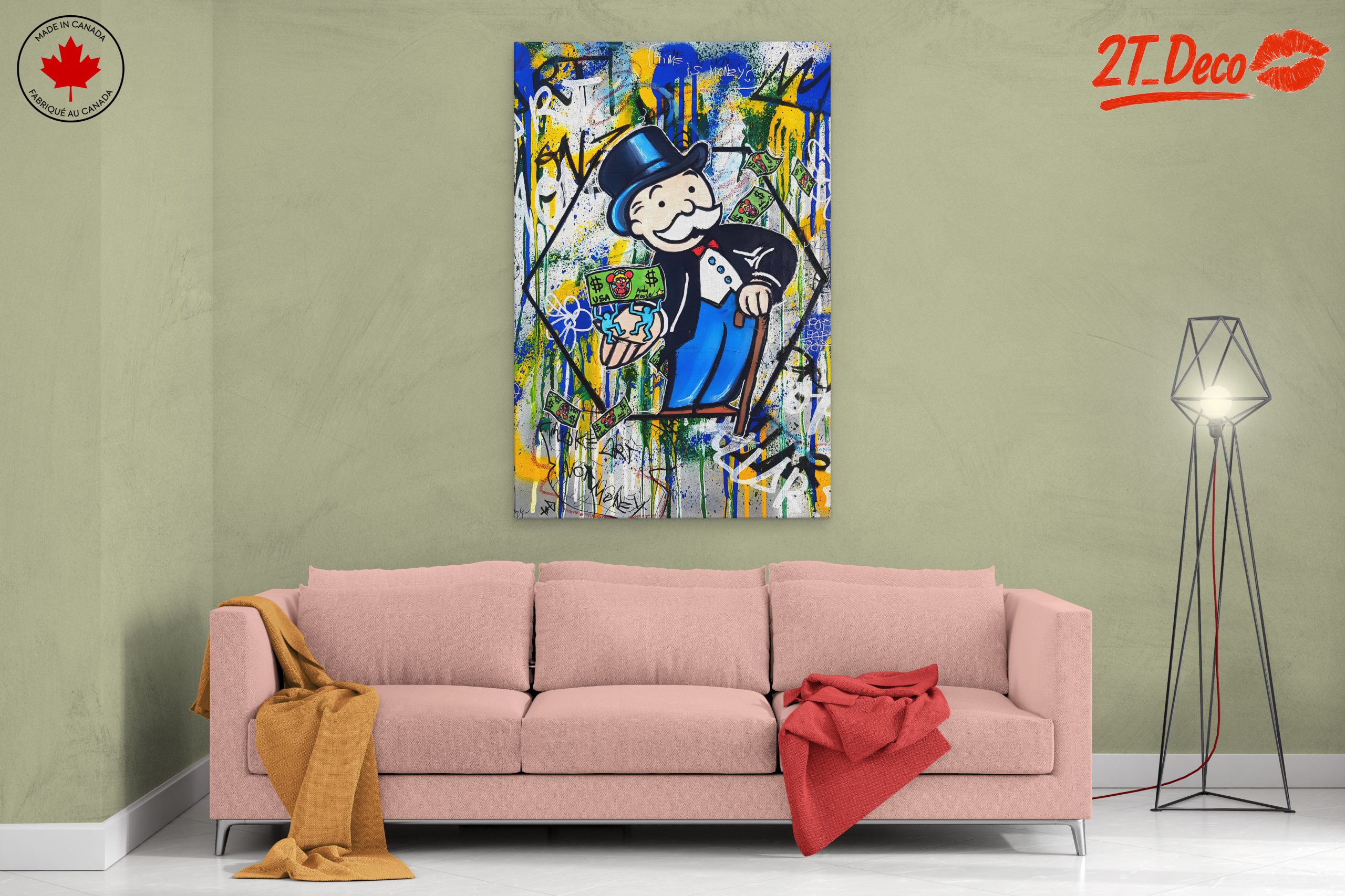 Monopoly Man Pop Art with Graffiti - Image 2