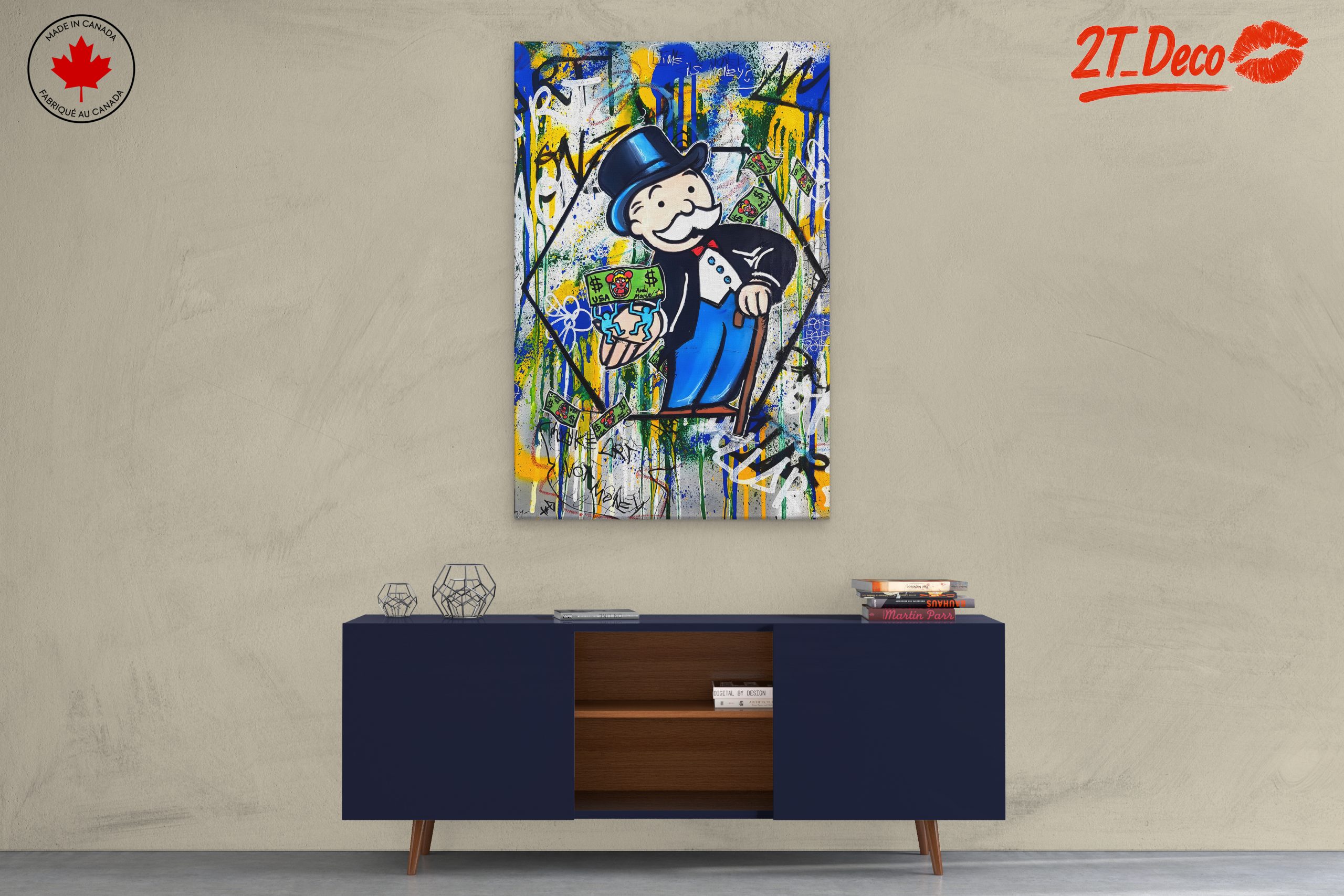 Monopoly Man Pop Art with Graffiti - Image 3