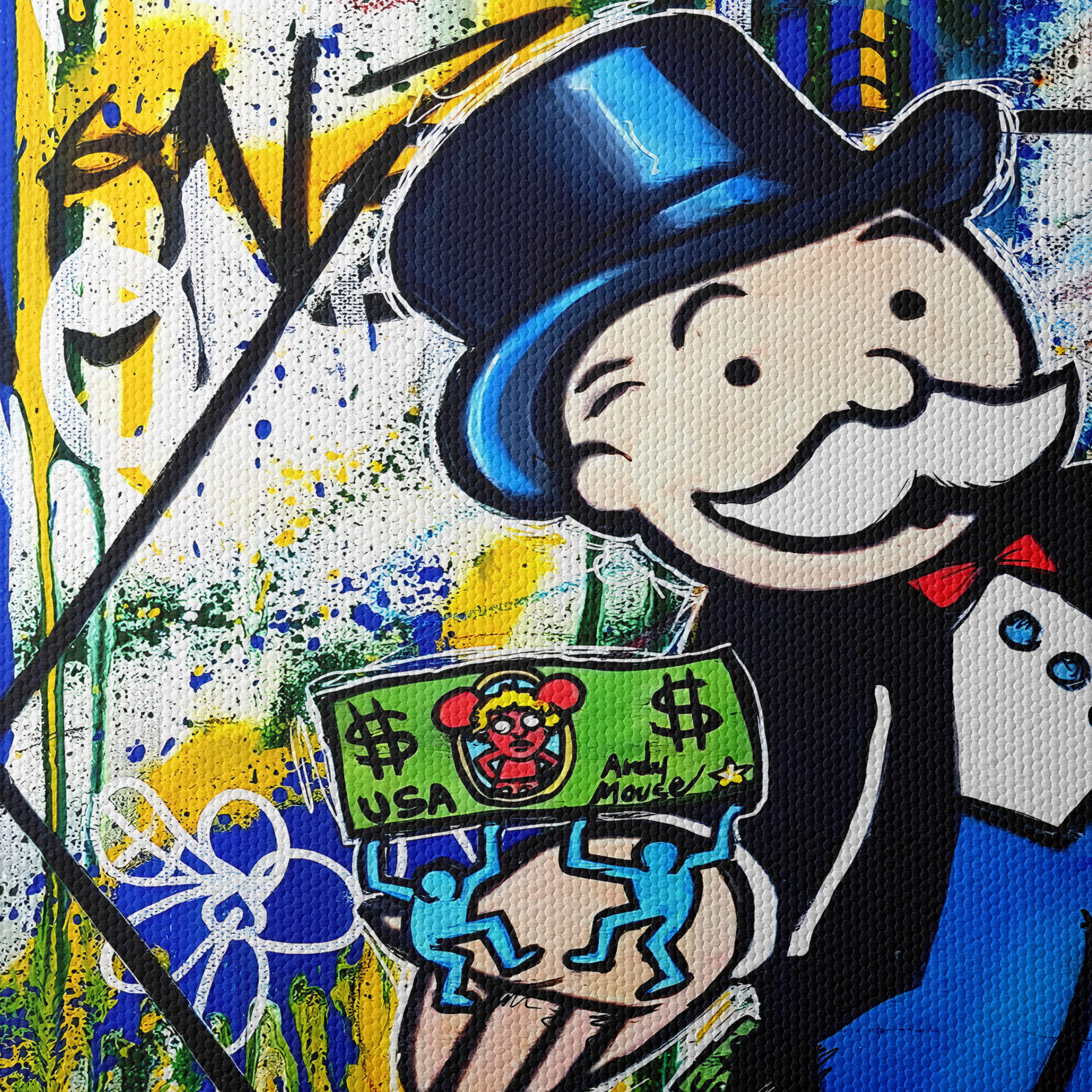 Monopoly Man Pop Art with Graffiti - Image 4