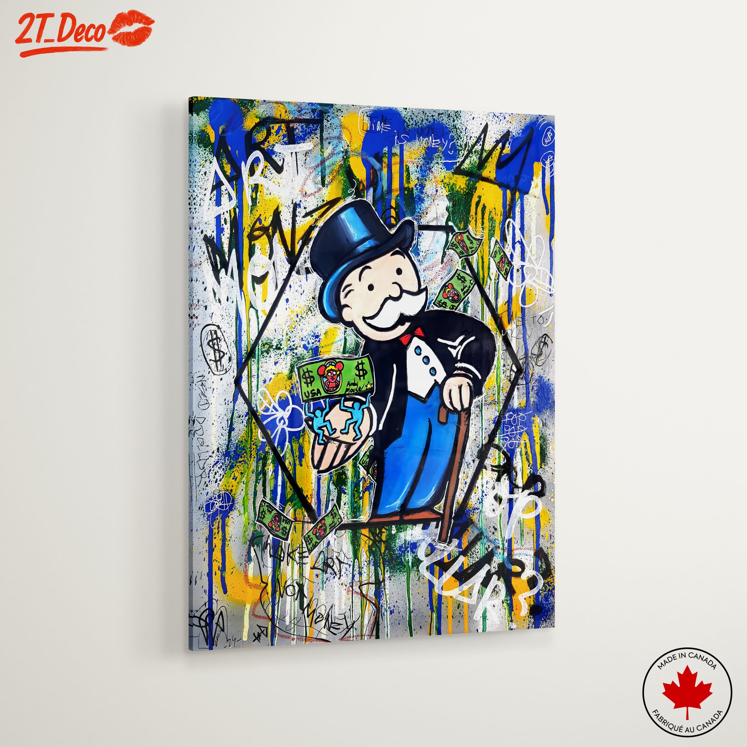Monopoly Man Pop Art with Graffiti - Image 6