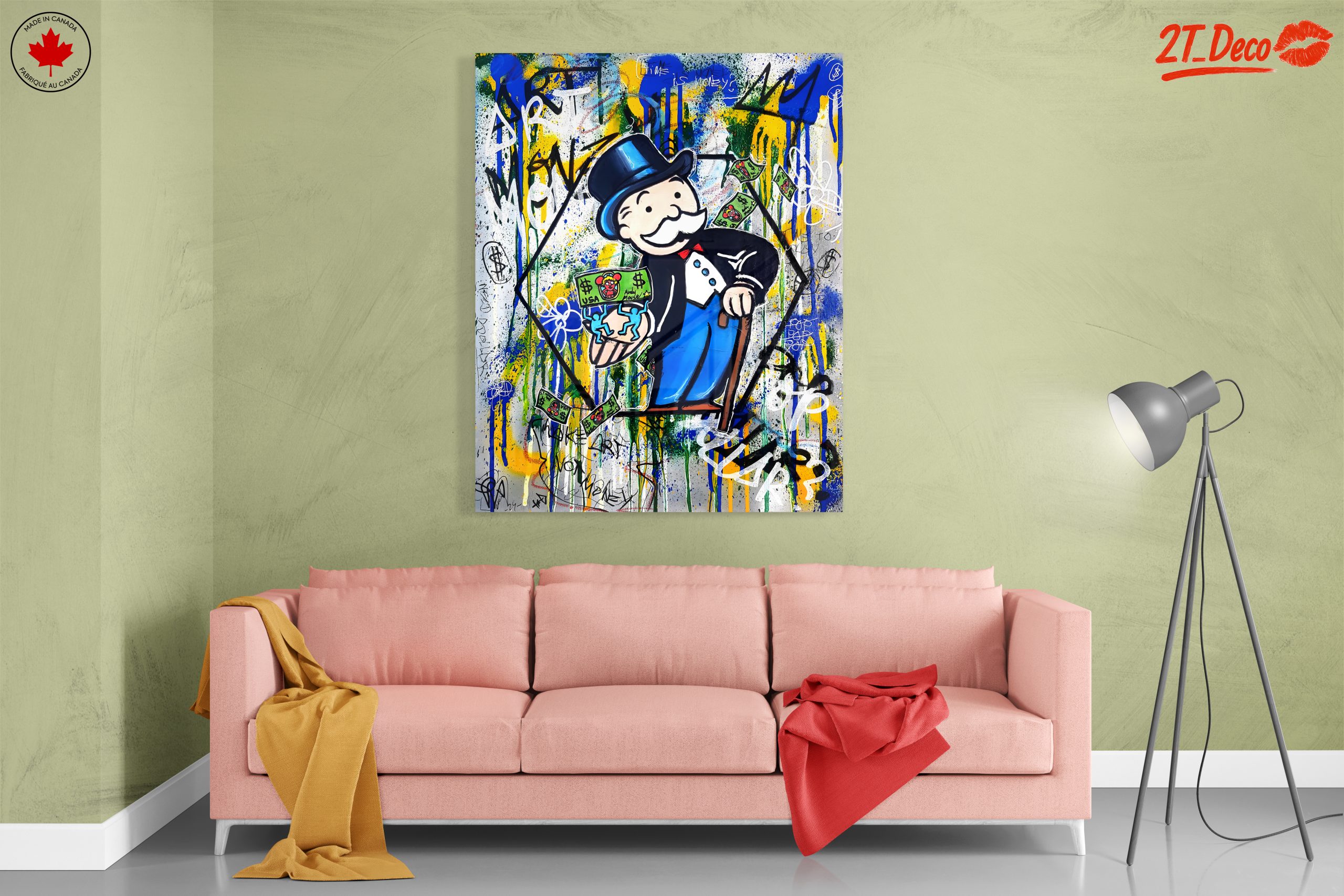 Monopoly Man Pop Art with Graffiti - Image 7