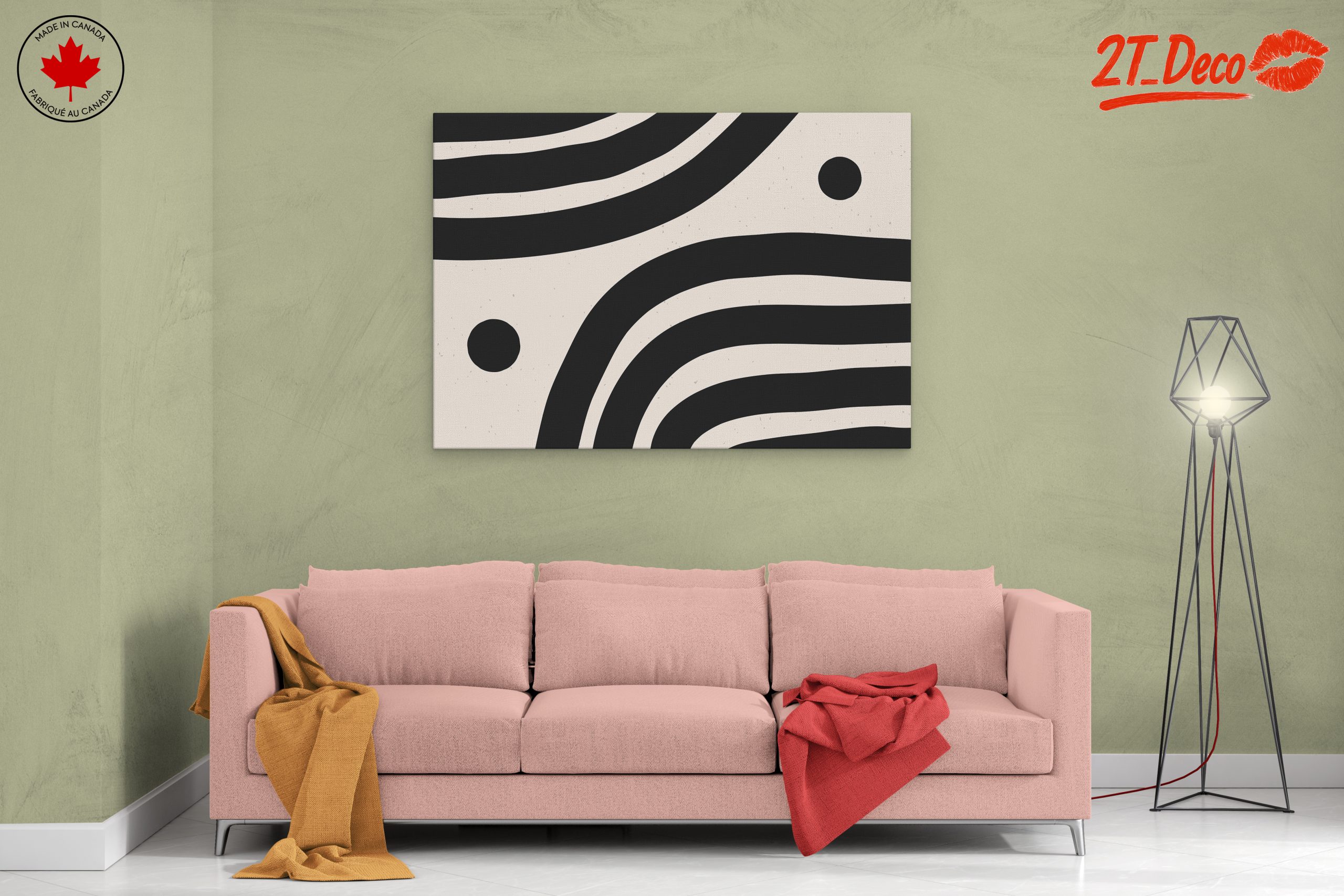 Modern Abstract Black and White Art - Image 2