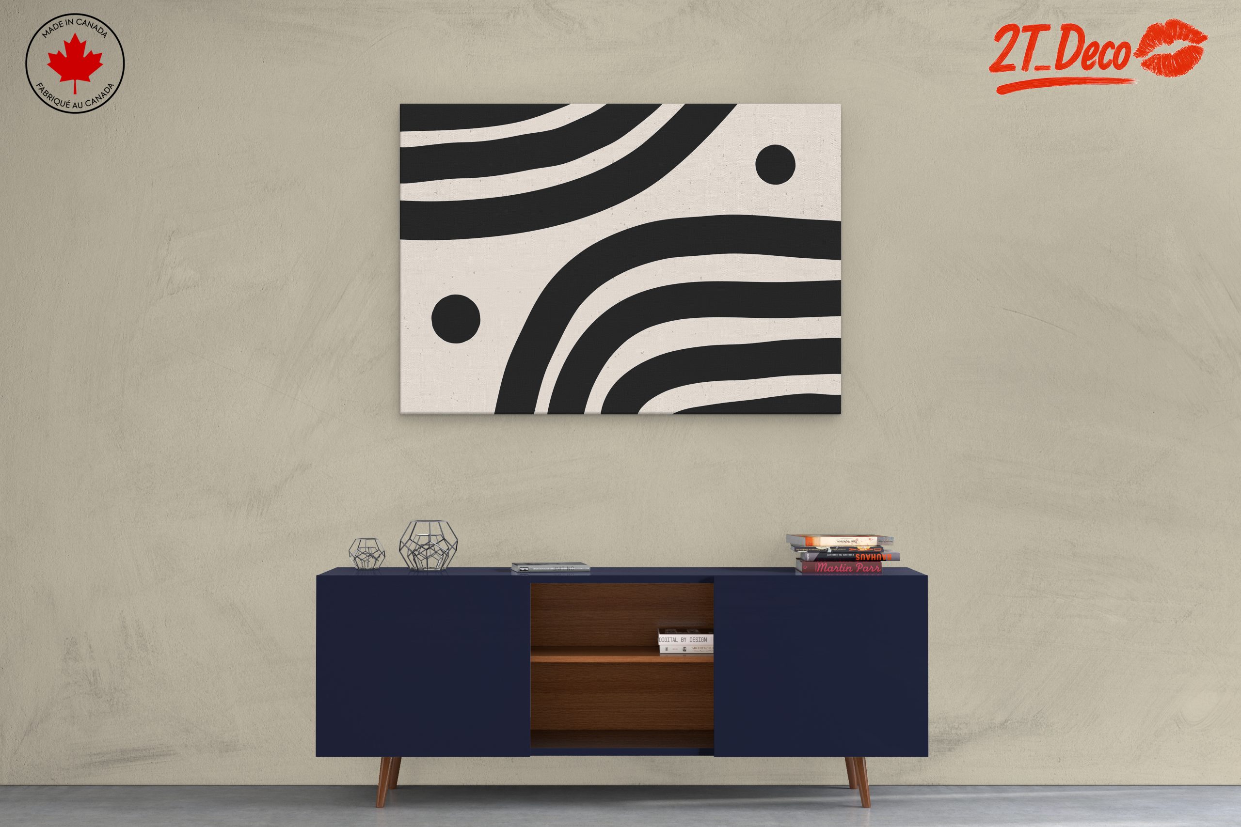 Modern Abstract Black and White Art - Image 3