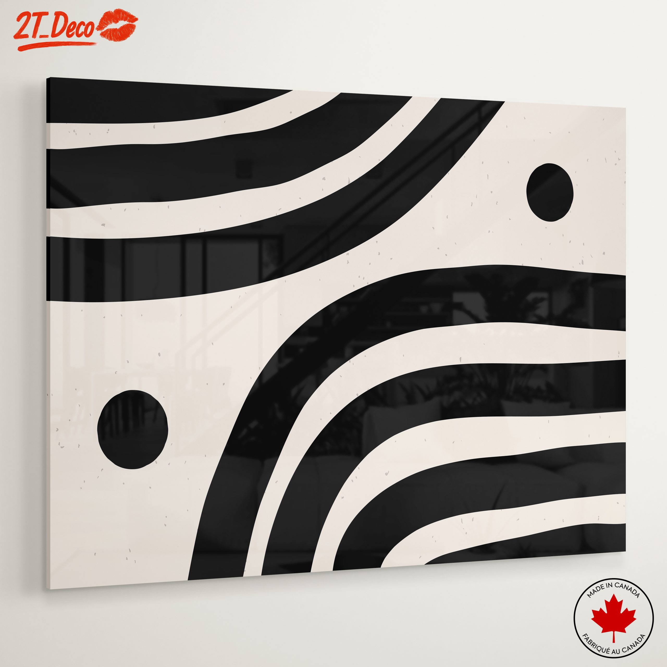 Modern Abstract Black and White Art - Image 6