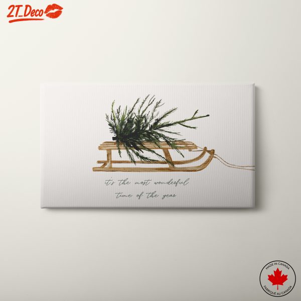 Christmas Sled with Evergreen Arrangement