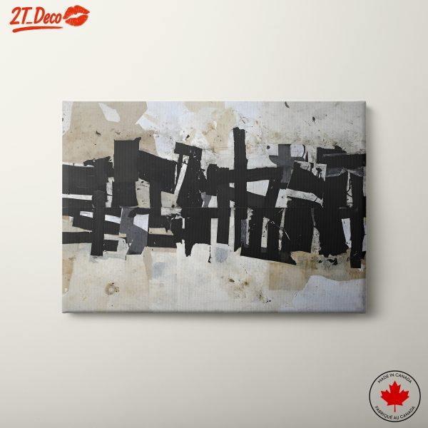 Dynamic Black and White Abstract Art