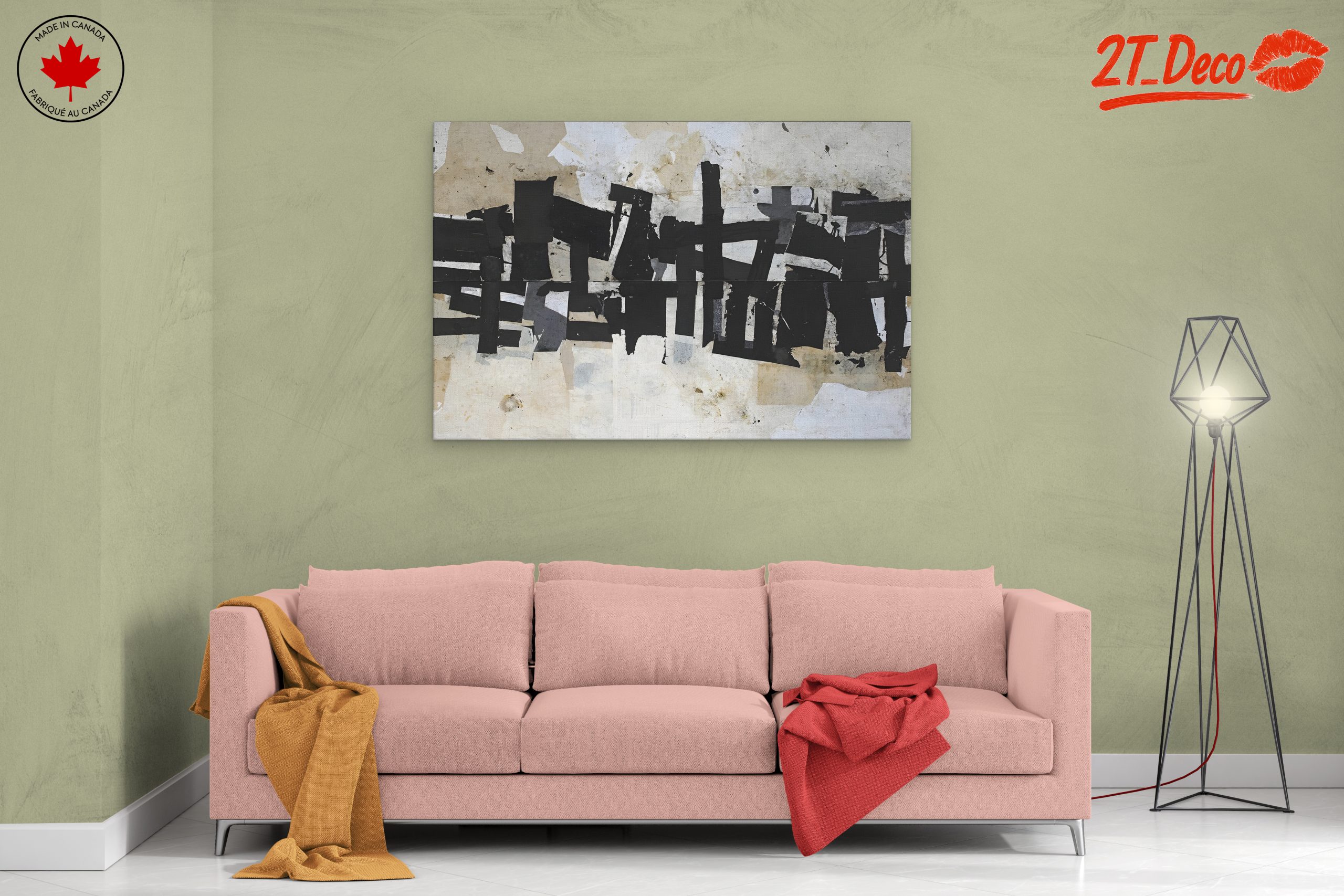 Dynamic Black and White Abstract Art - Image 2