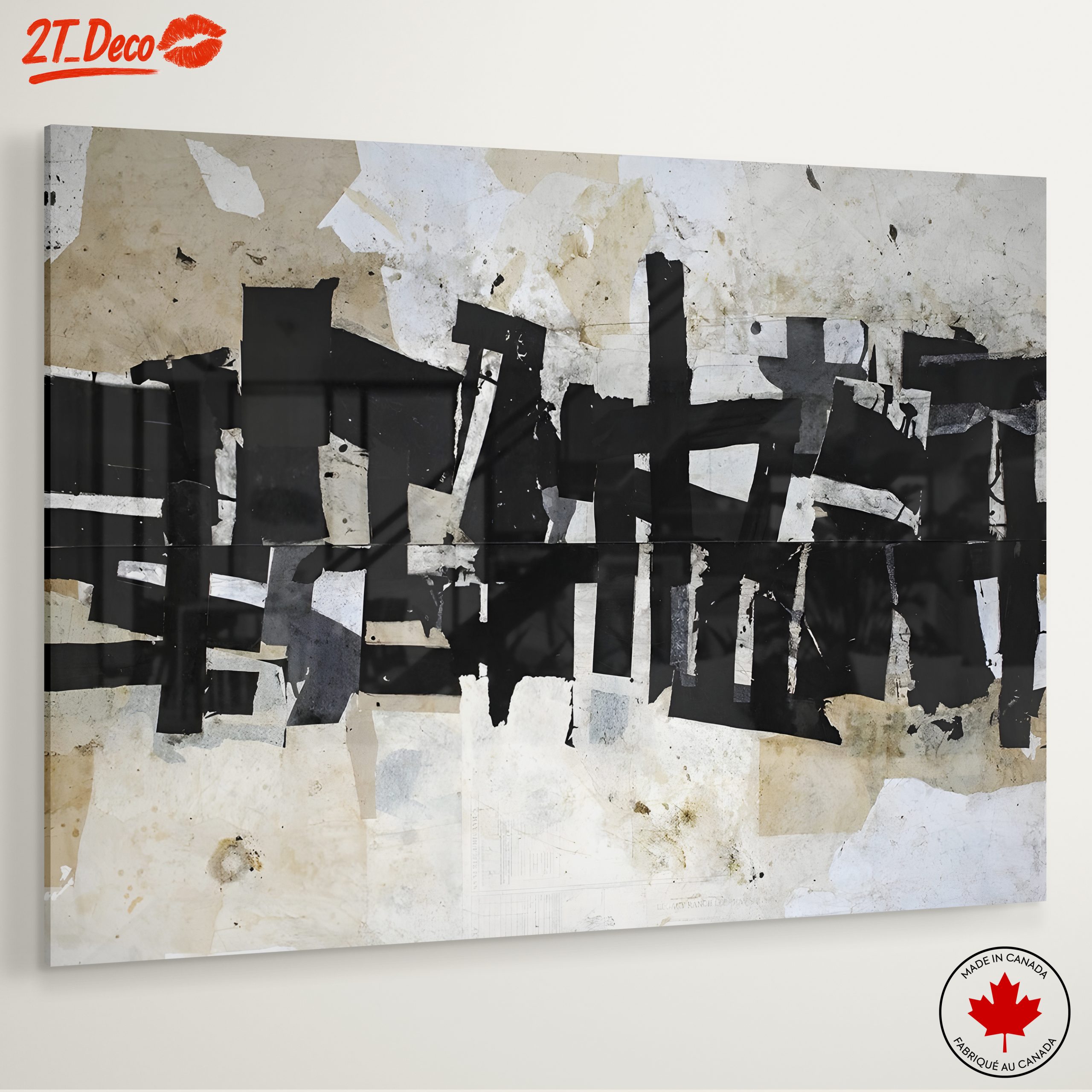 Dynamic Black and White Abstract Art - Image 6