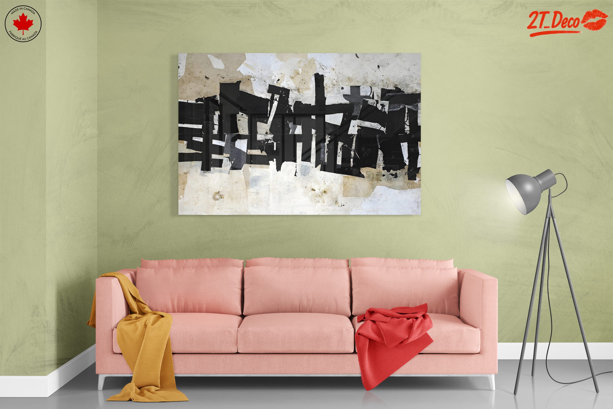 Dynamic Black and White Abstract Art - Image 7