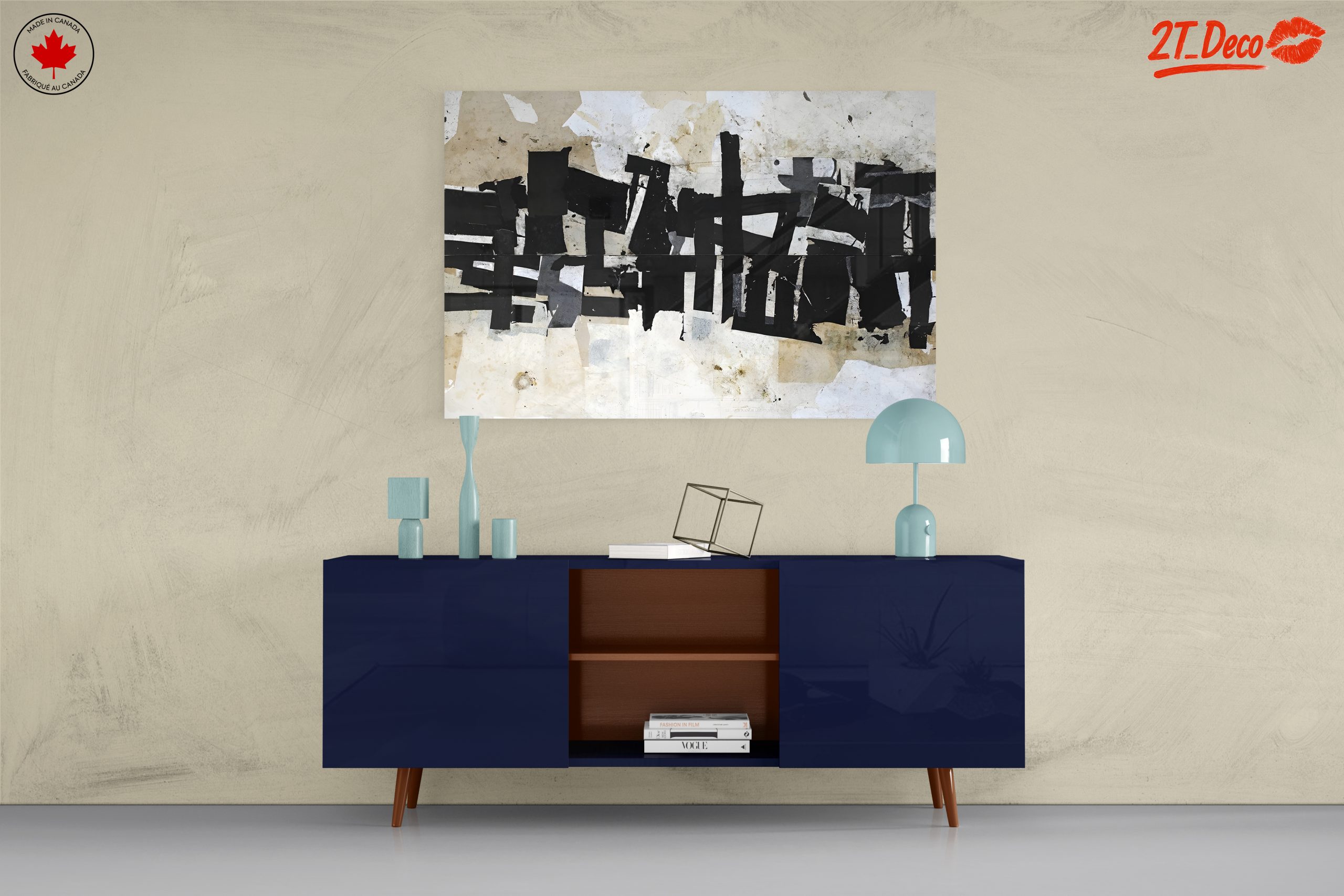 Dynamic Black and White Abstract Art - Image 8