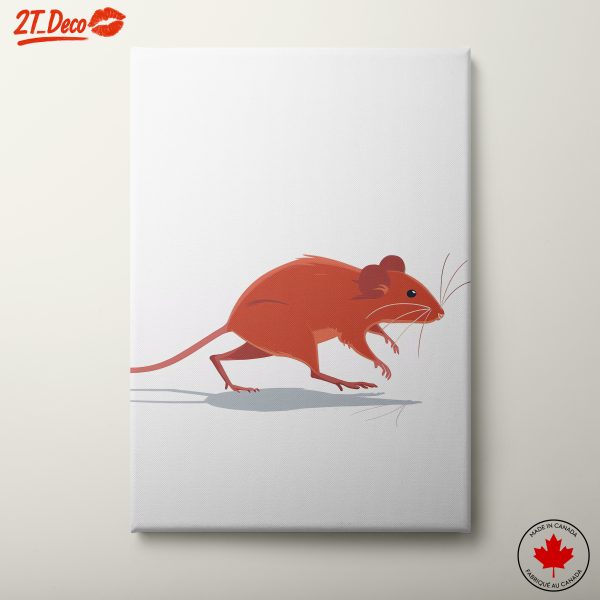 Playful Red Mouse Illustration for Fun Decor