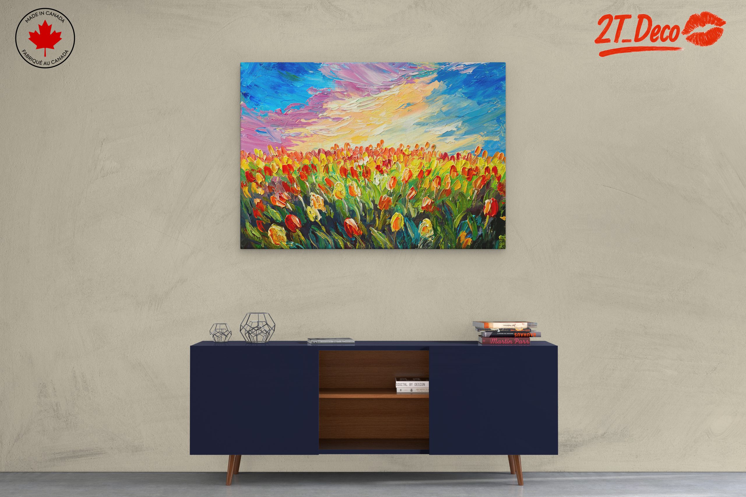 Vibrant Field of Tulips at Sunset - Image 3