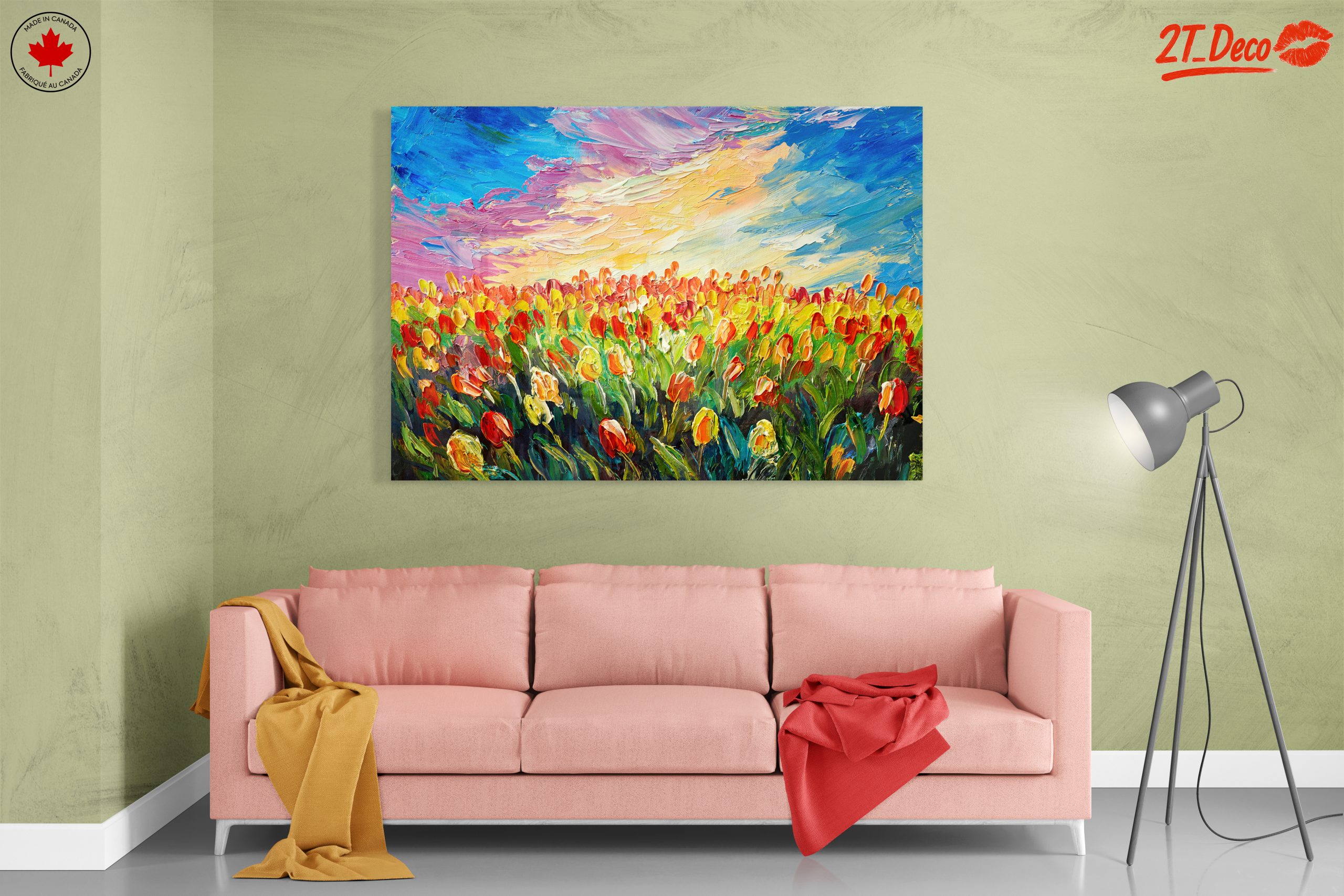 Vibrant Field of Tulips at Sunset - Image 7
