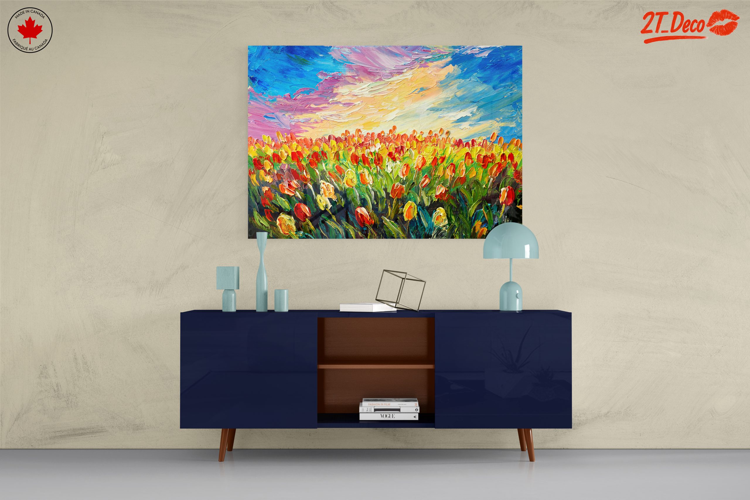 Vibrant Field of Tulips at Sunset - Image 8